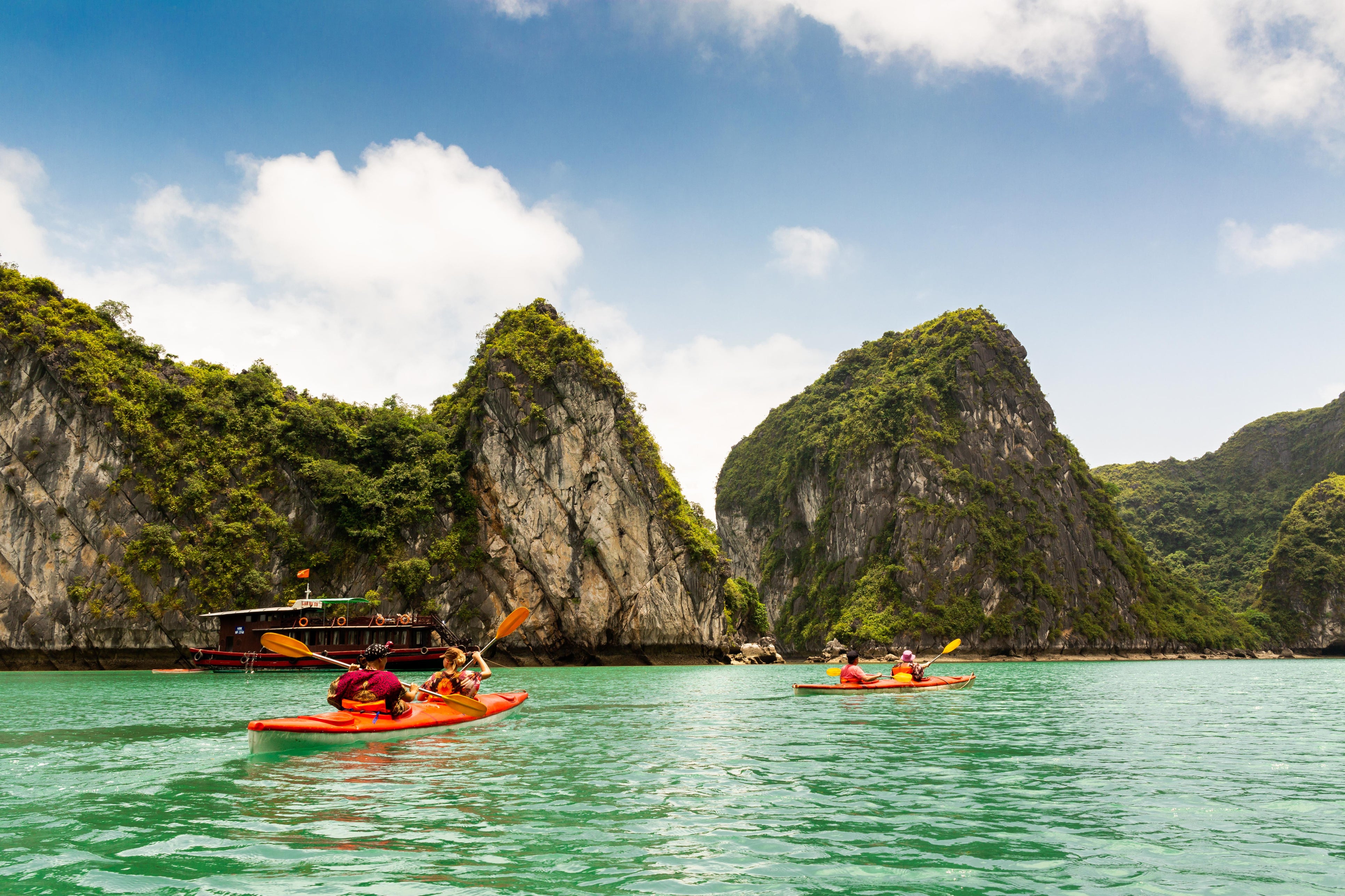 Ha Long Bay is famous for its towering limestone islands