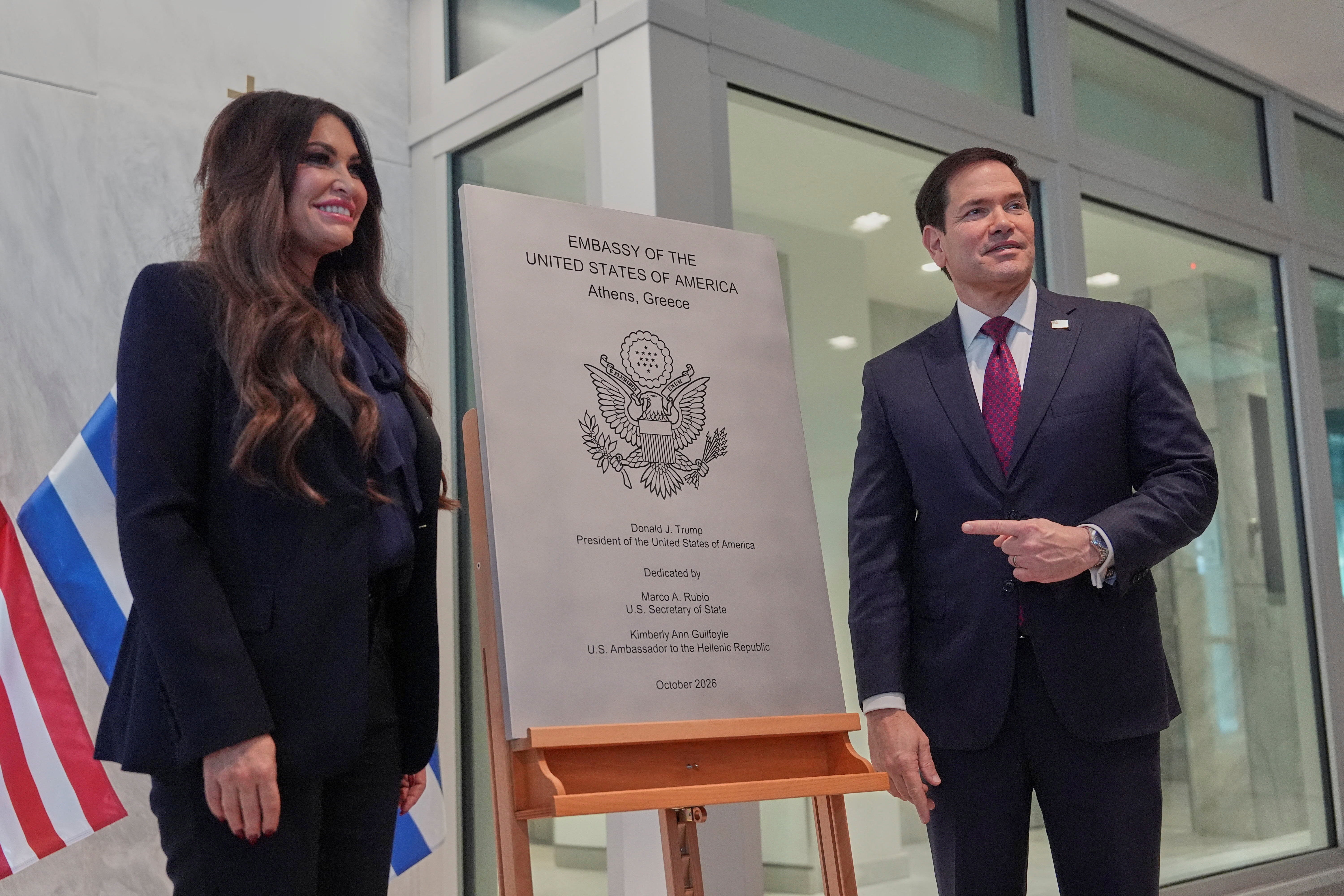Guilfoyle welcomed Secretary of State Marco Rubio to Athens Wednesday