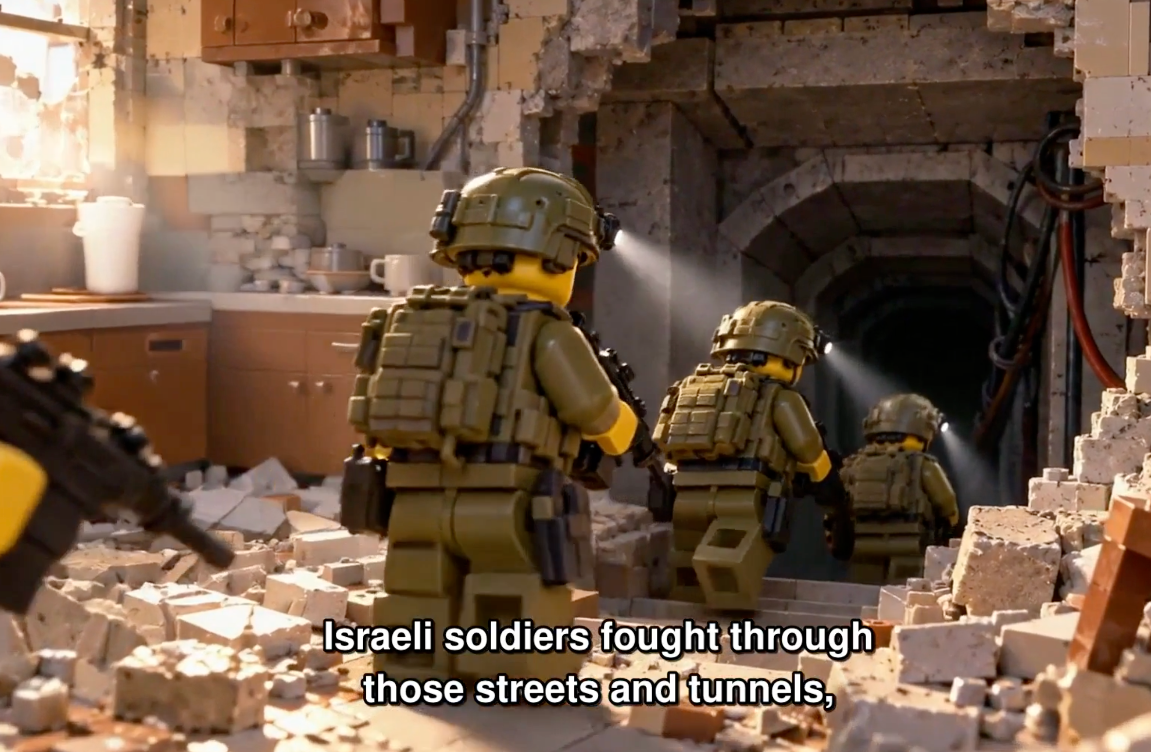 Israeli soldiers entering tunnels in Gaza