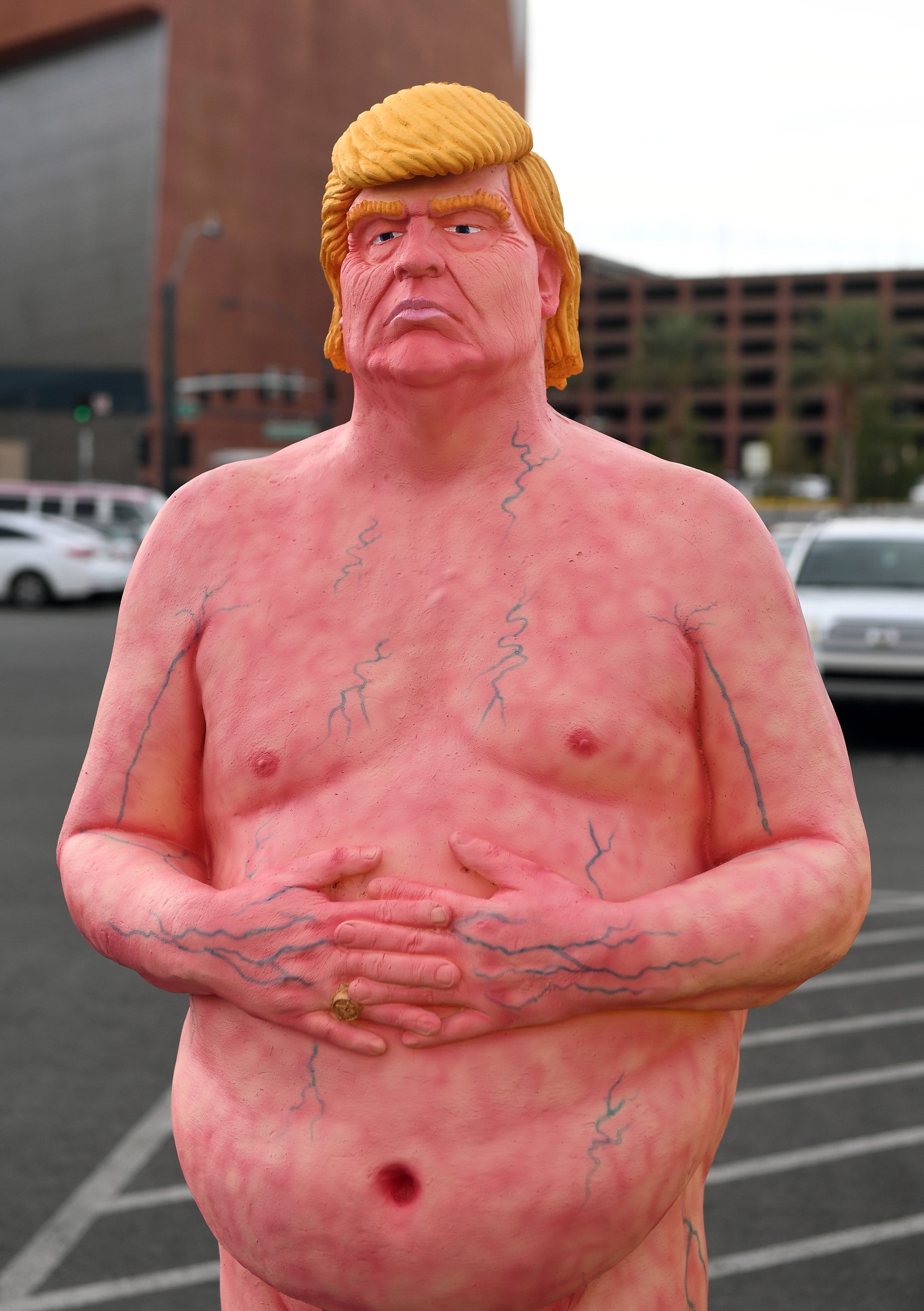 A nude statue of Trump in Las Vegas, ahead of the 2016 elections