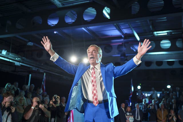 Badenoch wants no deal with Reform UK leader Nigel Farage (Dominic Lipinski/PA)