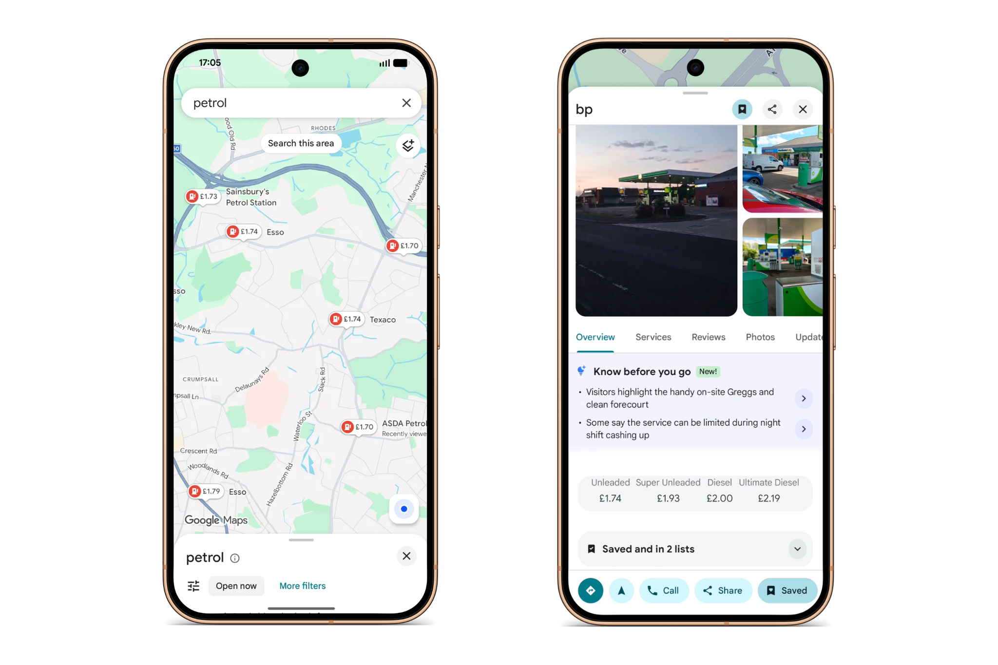 Using data from the government’s Fuel Finder, drivers will be able to see near real-time fuel prices at stations around them on Google Maps