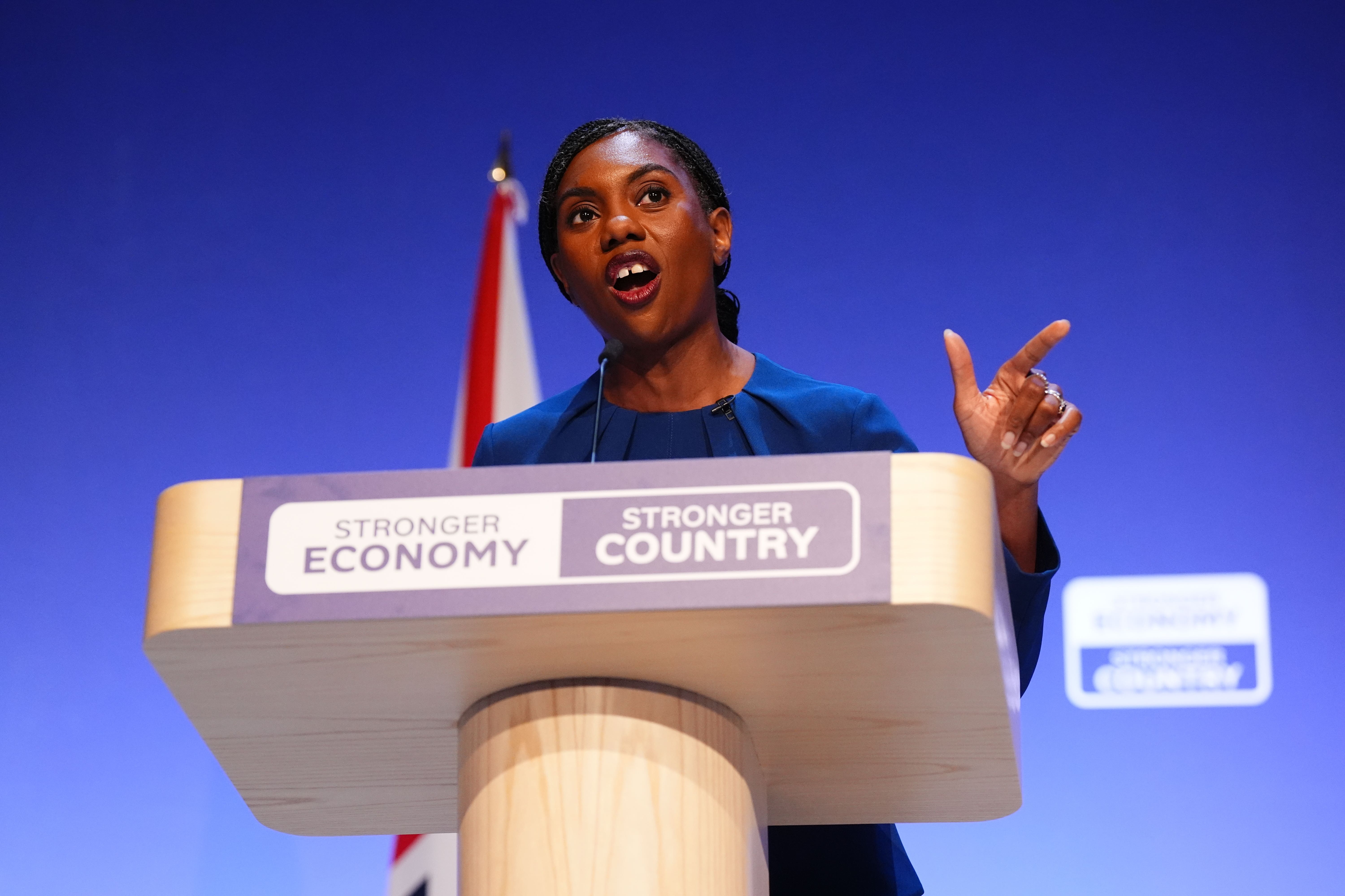 Kemi Badenoch said the Tories will fight a ‘battle for the soul of the nation’ at the next election (Jacob King/PA)