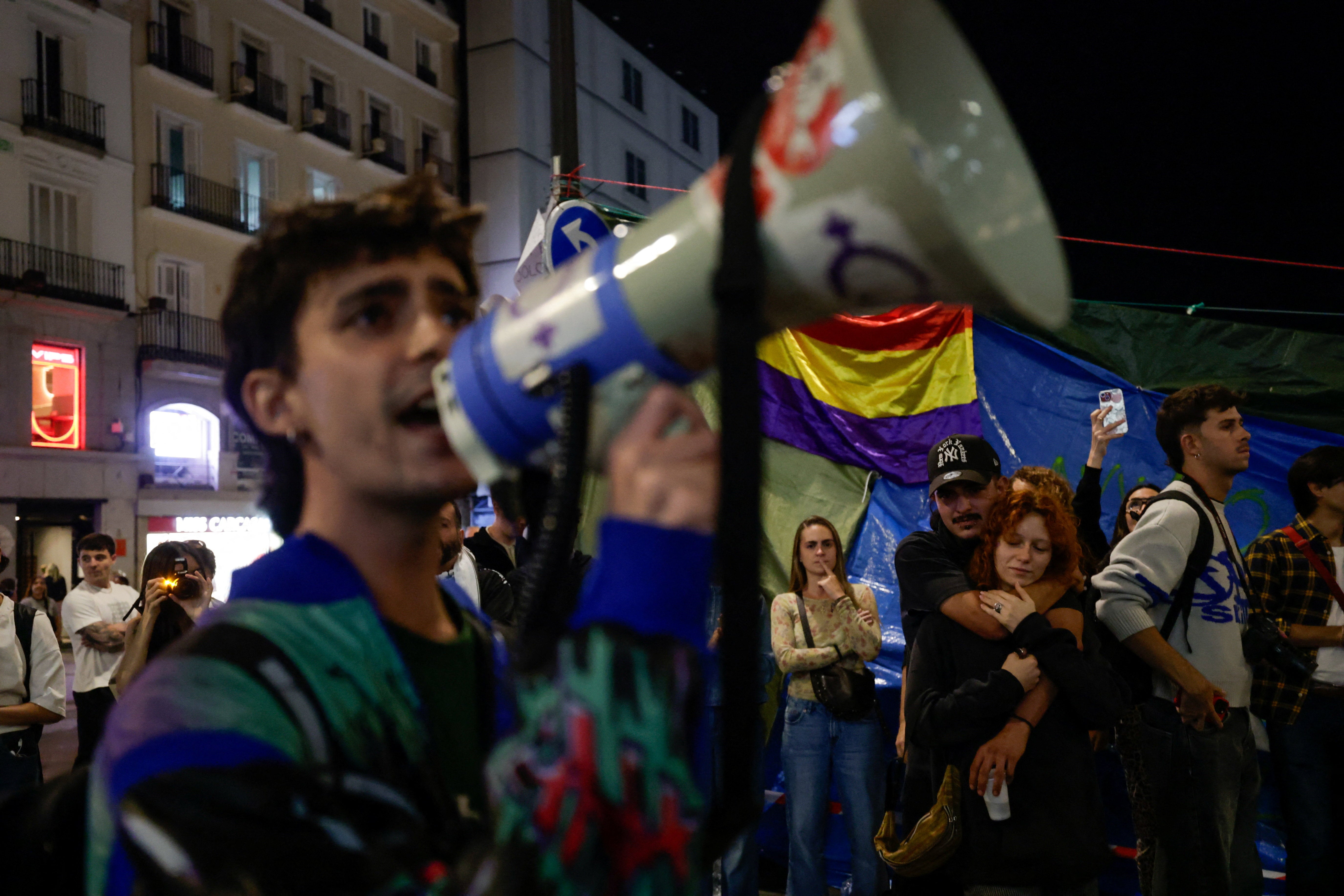 Protesters gathered in Madrid on Wednesday evening following the death of Maricarmen Abascal