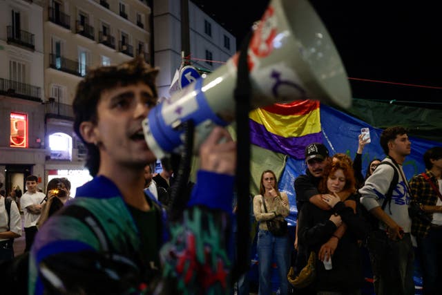 Protesters gathered in Madrid on Wednesday evening following the death of Maricarmen Abascal