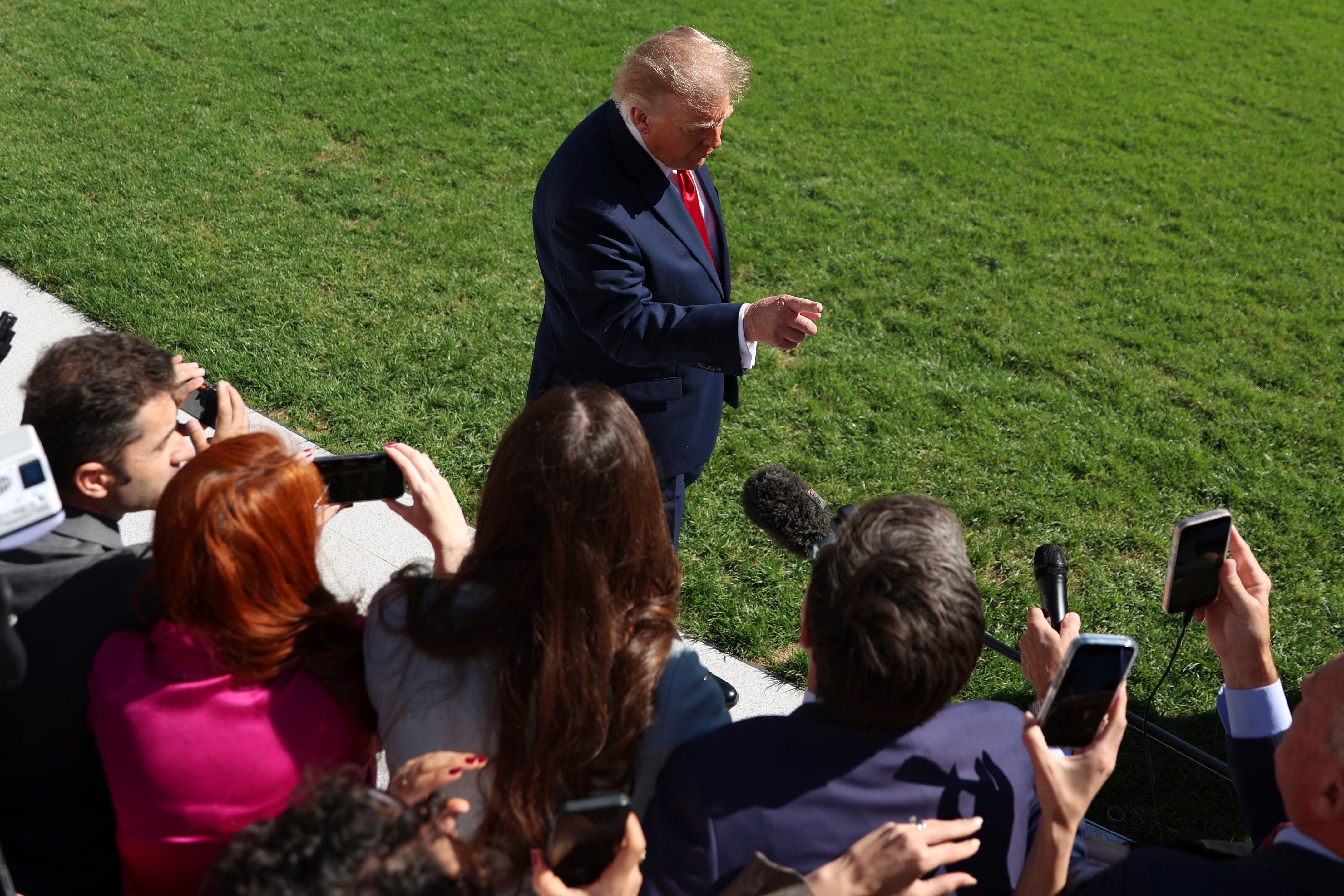 Donald Trump spoke to reporters before departing the White House on Wednesday and claimed that the war in Iran was already 'won'