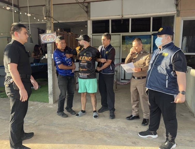 Nicholas Cash being arrested in Thailand