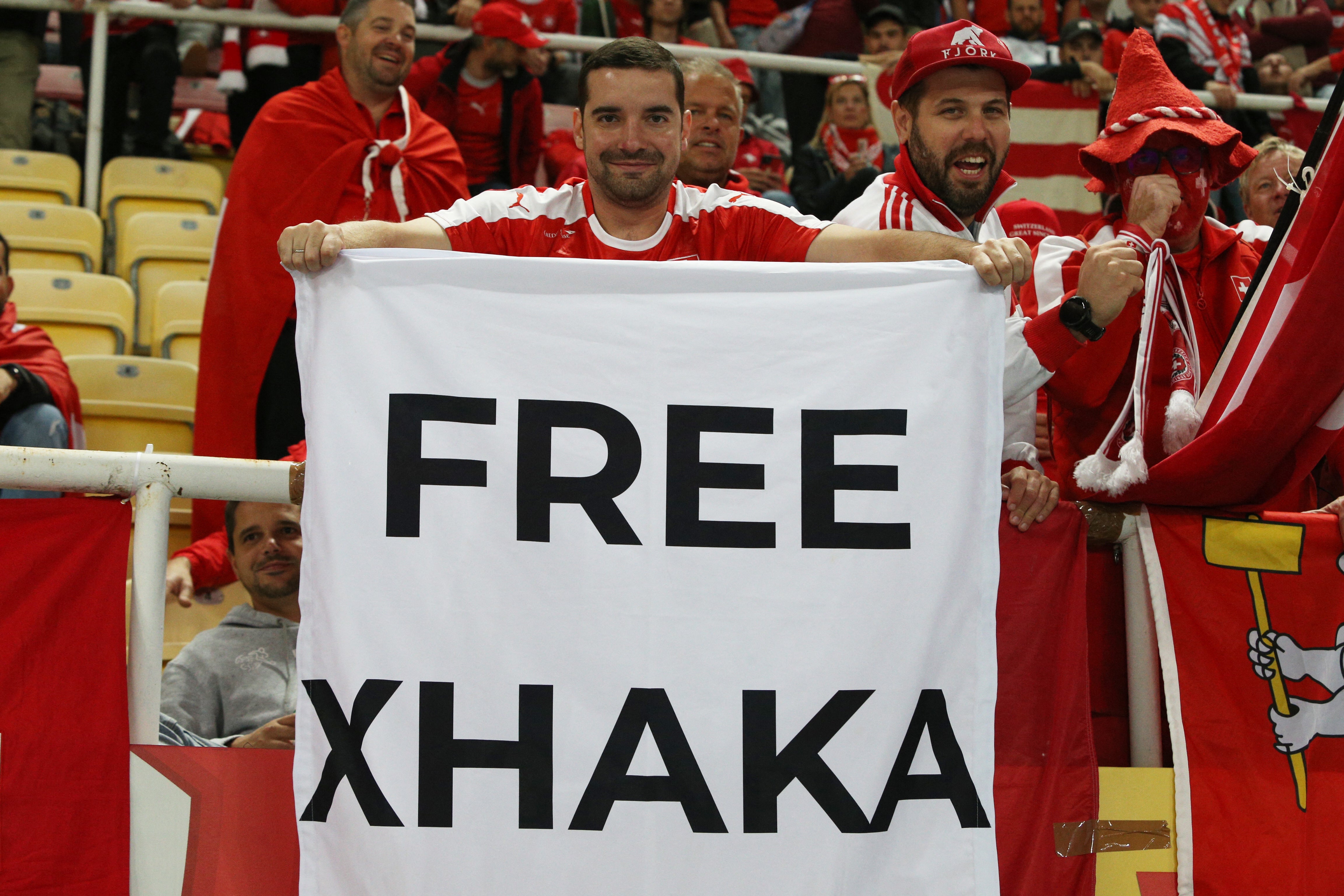 Some fans showed support for Xhaka during the international break