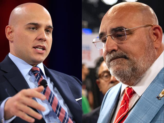 James Blair, left, and Chris LaCivita, right, have reportedly triggered ‘panic’ in the White House after traveling to the Balkans to advise a Russian-aligned government while Donald Trump panics over his party’s prospects in midterm elections at home