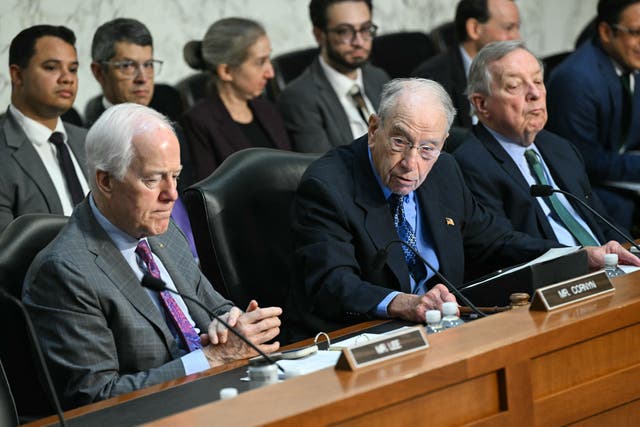 Senate Republicans have been consumed by infighting over how to reduce gas prices ahead of the midterms, according to a new report. Last month, Chuck Grassley (right) proposed banning diesel exports for 90 days, a move John Cornyn (left) described as a ‘gimmick’
