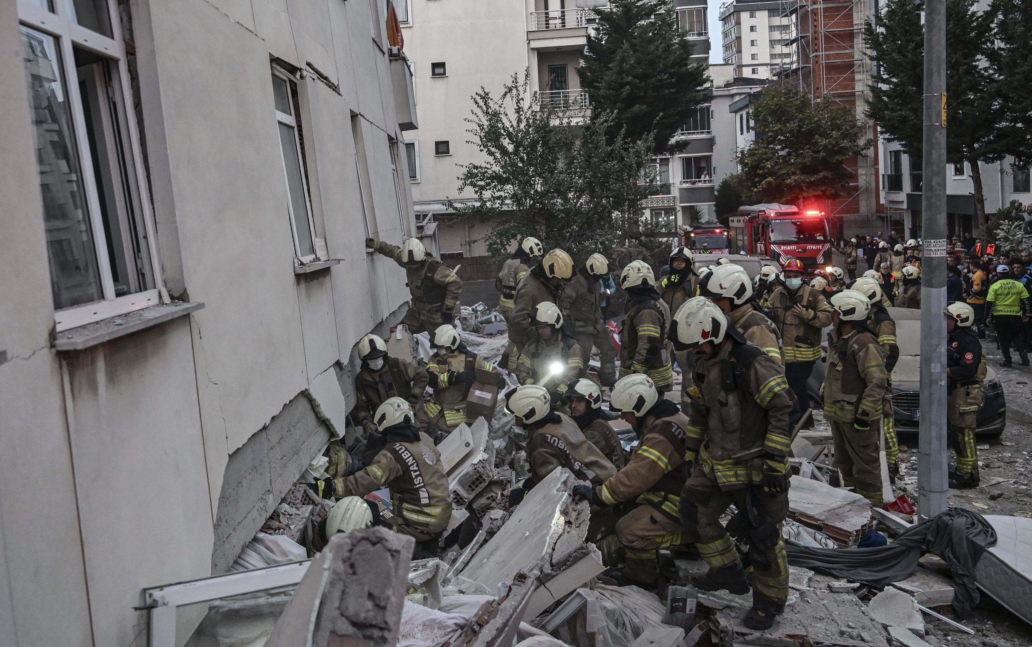 Seven-story building collapses in Istanbul, rescue operation underway