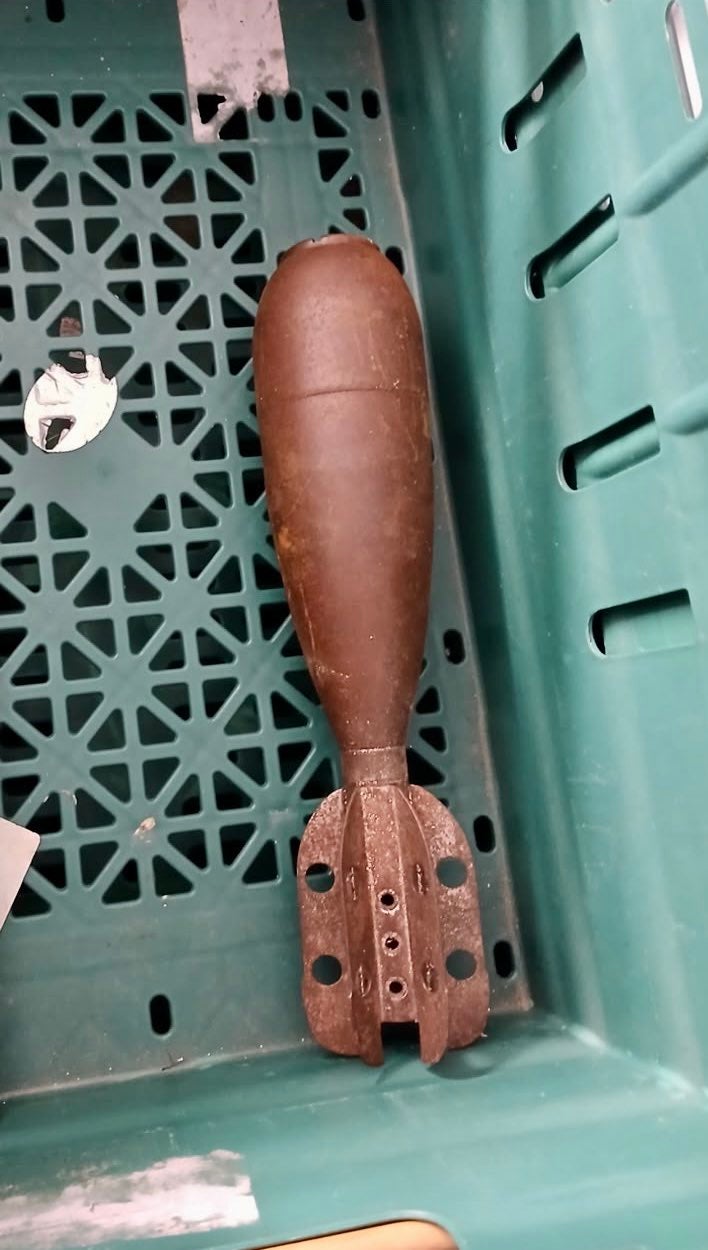 The explosive was found among a collection of items donated to the British Heart Foundation