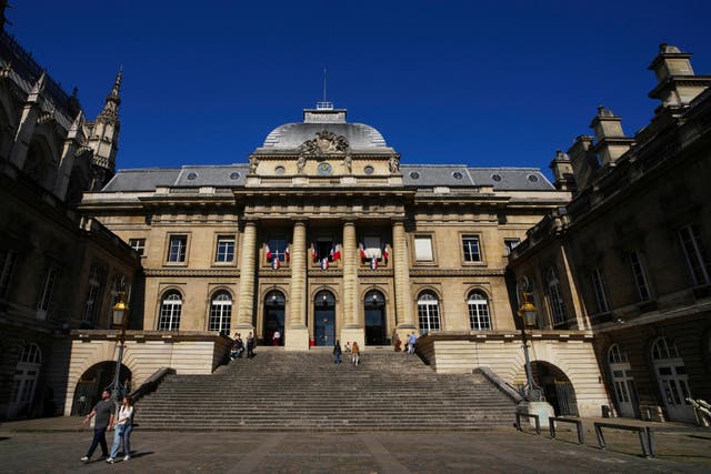 The Palace of Justice is pictured Monday, April 28, 2025 in Paris. (AP Photo/Aurelien Morissard, File)