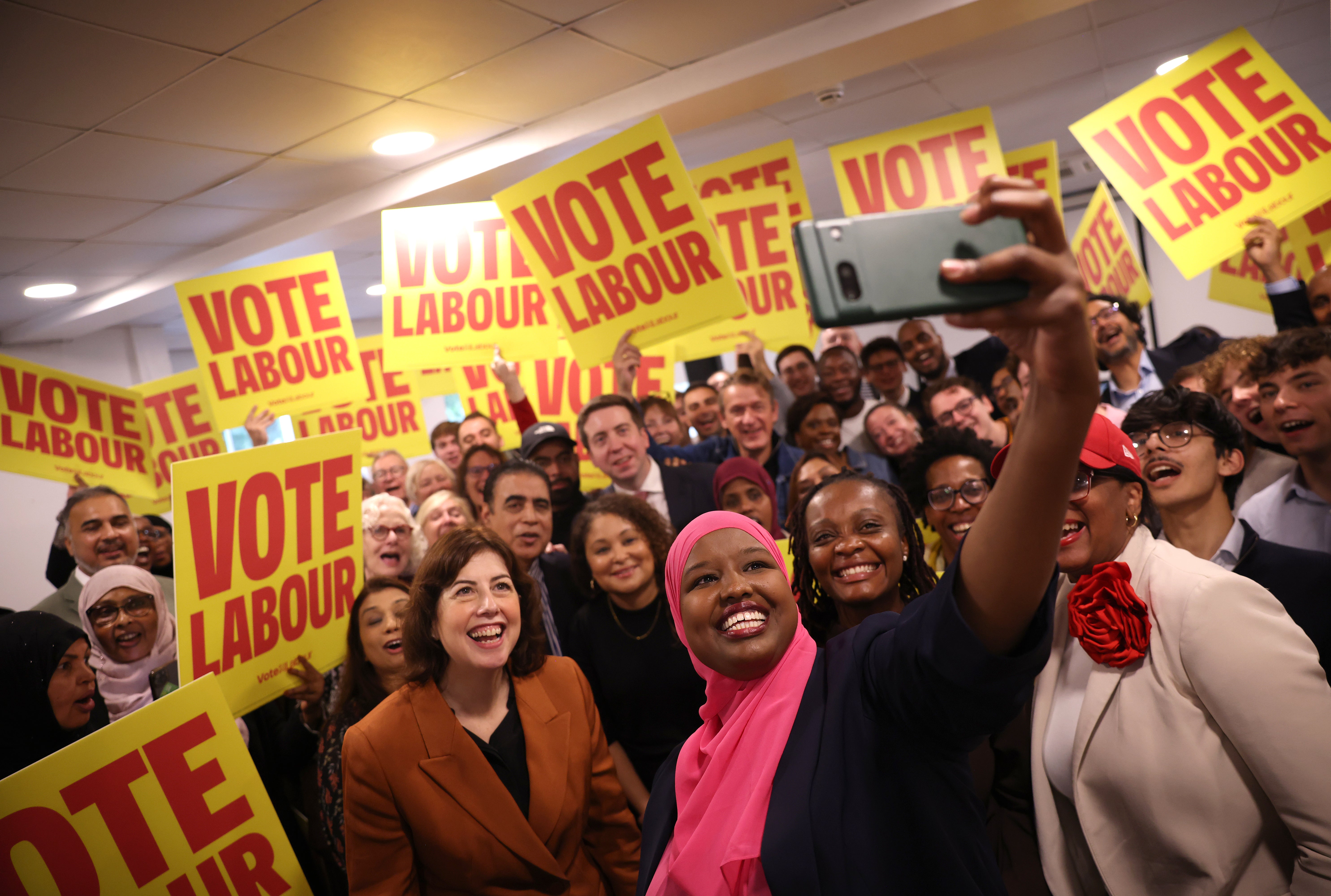 Lucy Powell and Sagal Abdi-Wali pose for a selfie