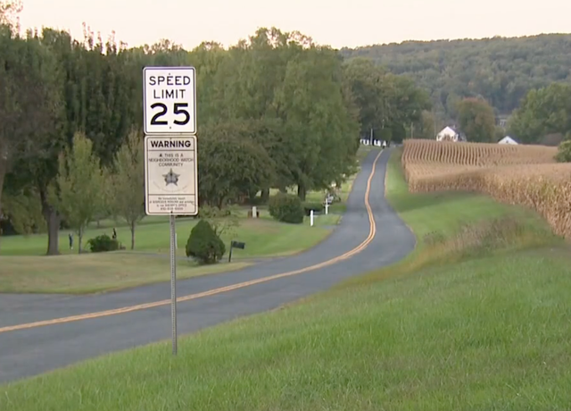 The incident unfolded in Pylesville, Maryland, on Heaps School Road (pictured)