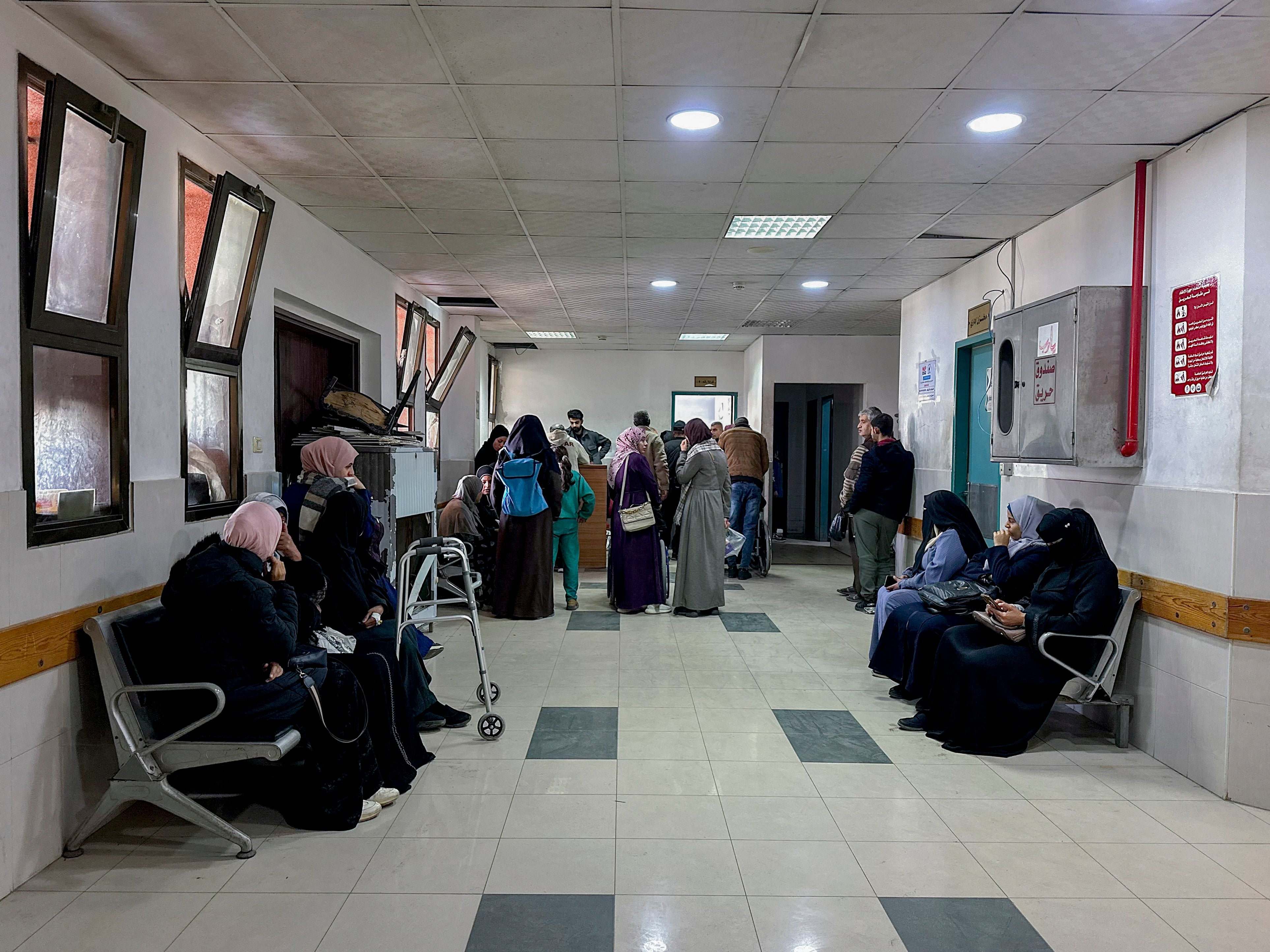 Palestinian cancer patients wait to receive treatment at a medical facility in the Gaza Strip on January 24, 2026.