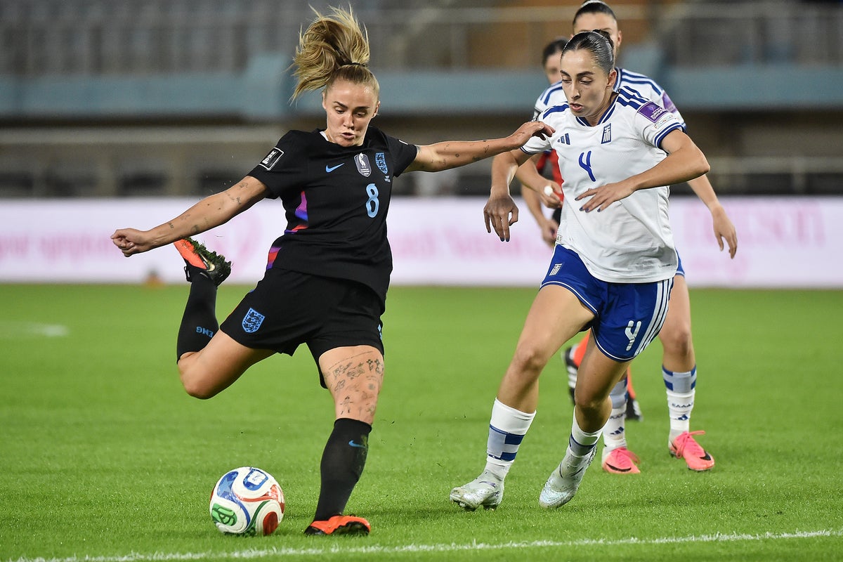 Greece v England LIVE: Lauren James has worldie chalked off in World Cup play-off first leg