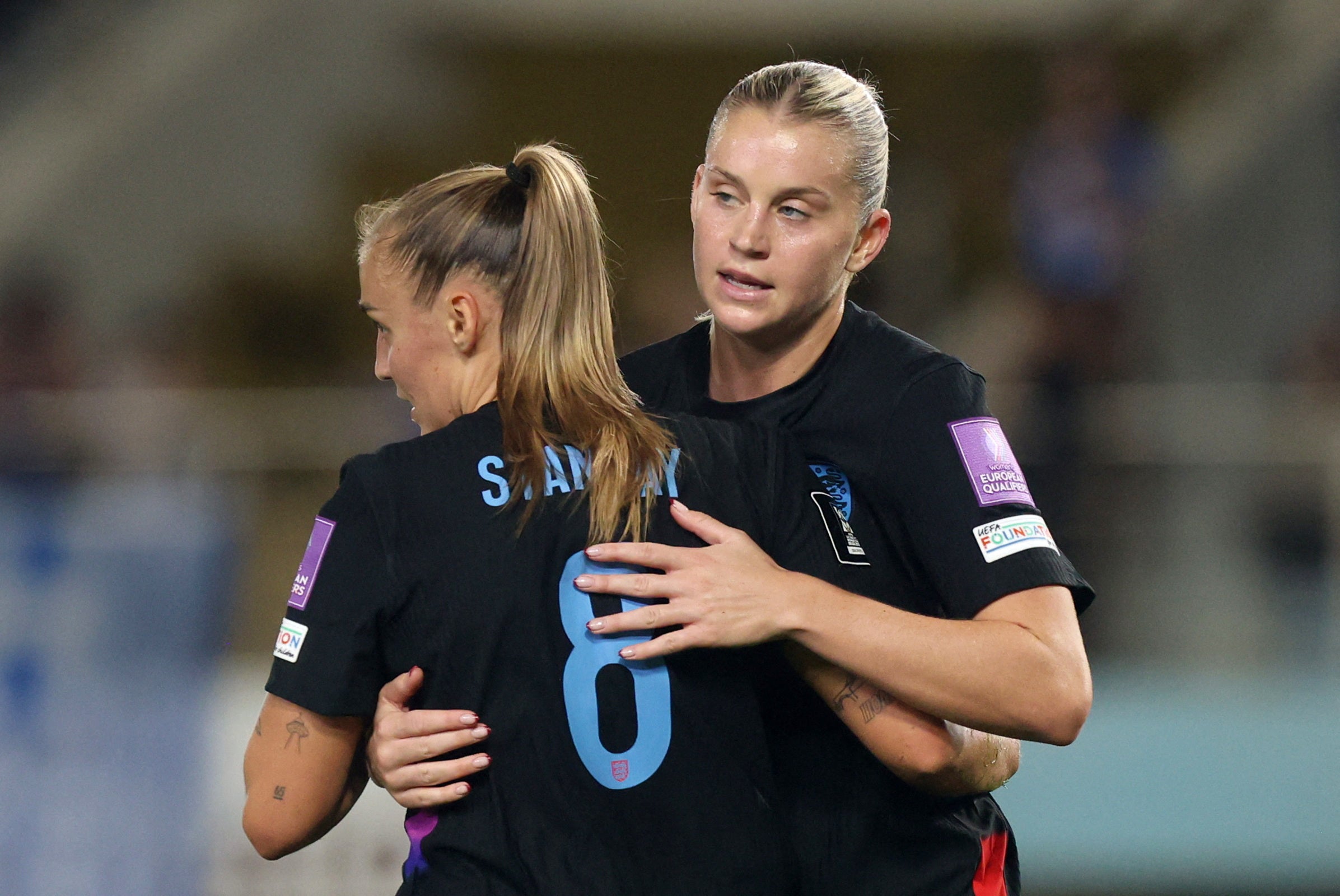Alessia Russo (right) and Georgia Stanway were both on the scoresheet in Crete