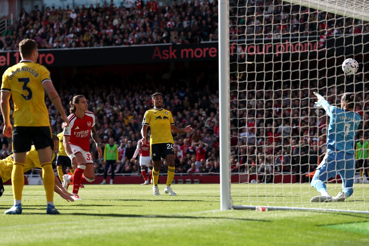 Arsenal v Leeds LIVE: Riccardo Calafiori equalises afterJames Justin opener