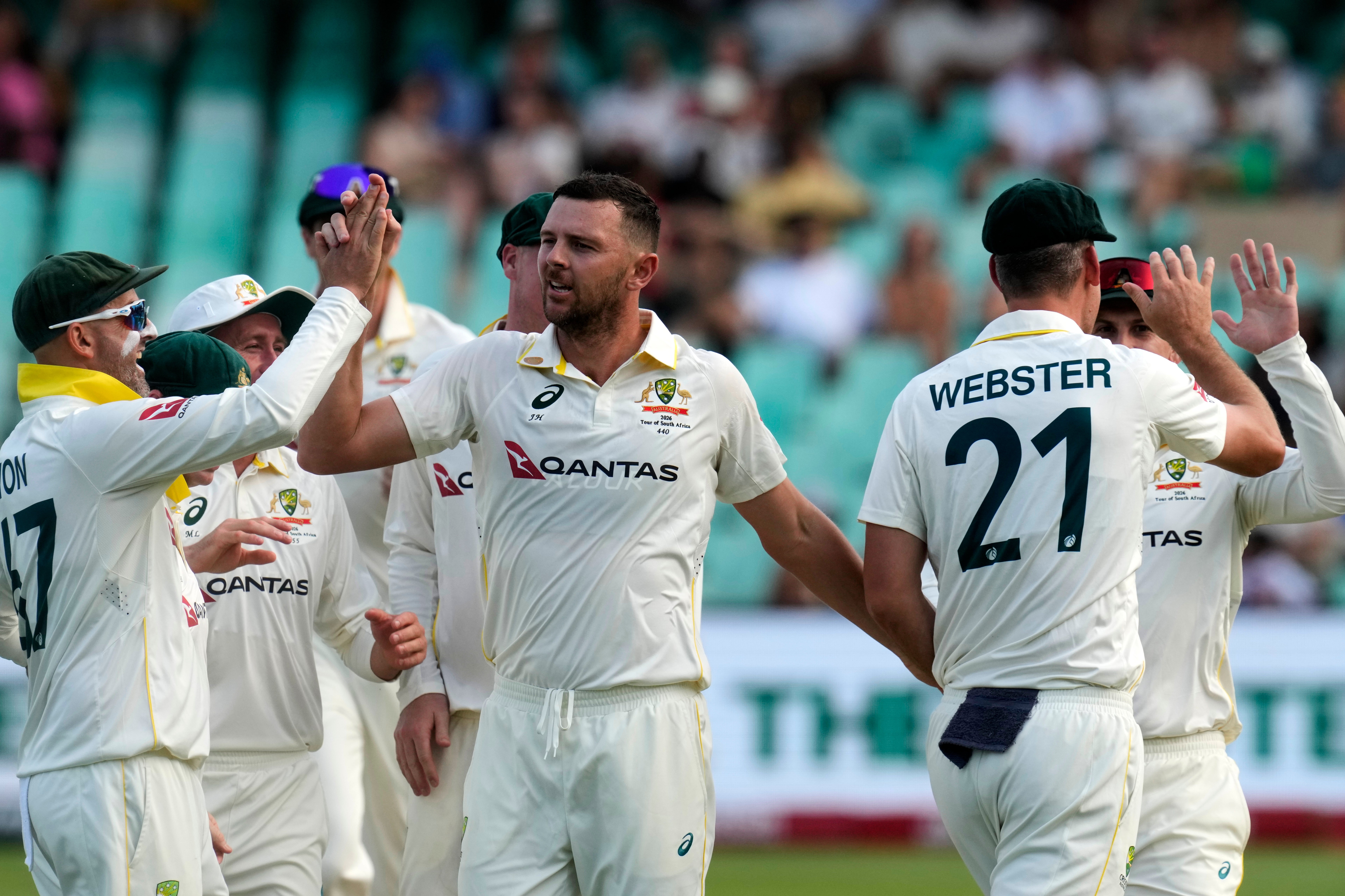Josh Hazlewood struck before bad light curtailed the second day