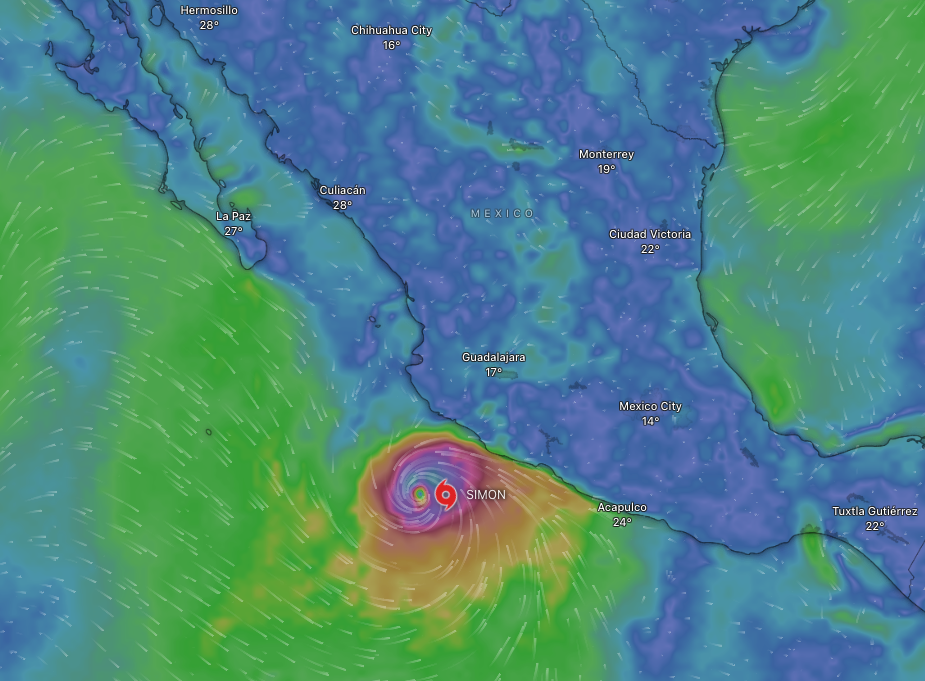 Hurricane Simon live tracker map: Storm’s path as it makes landfall