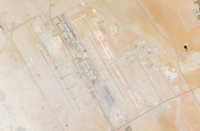 A satellite image of King Khalid Airport, the day after Yemen's Iran-backed Houthis said they attacked the airport, in Riyadh