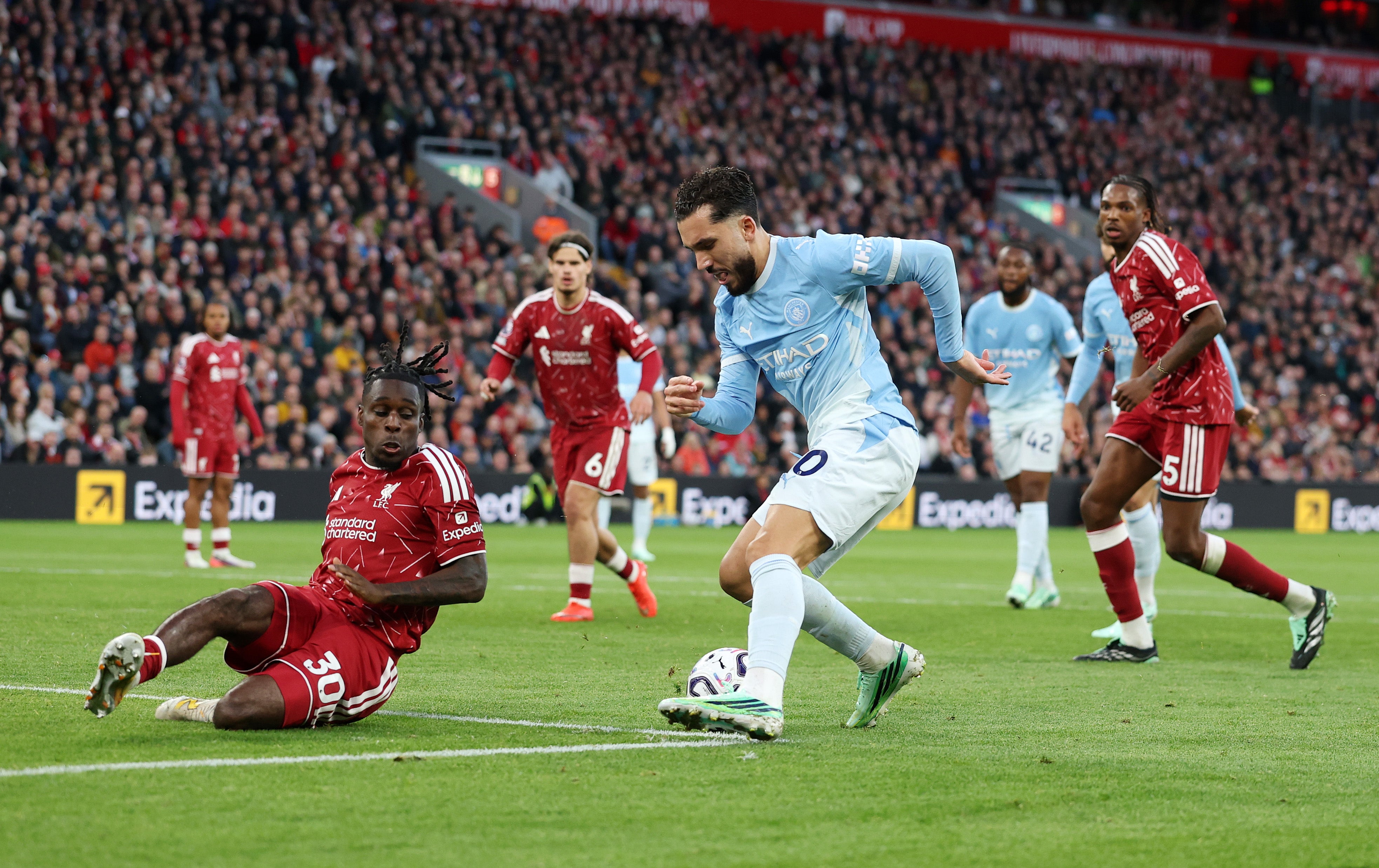 Merseyside Police confirmed 10 people were arrested during its policing operation for the match at Anfield on Sunday
