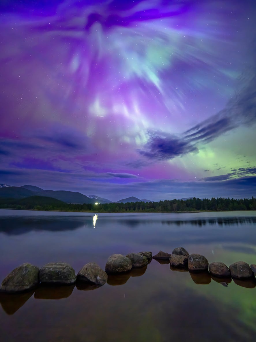 The northern lights in the Cairngorms National Park