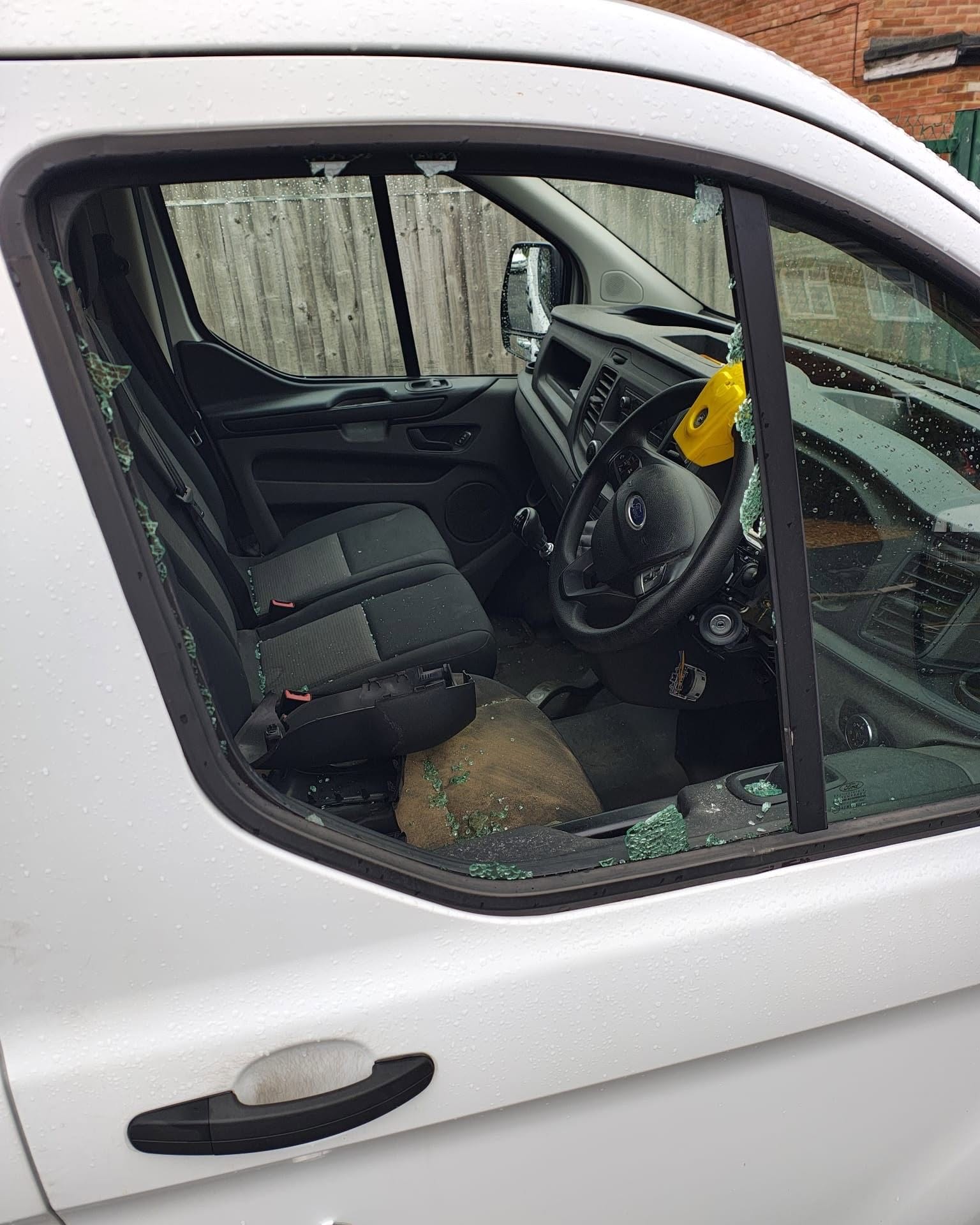 Thieves towed the van to a nearby street and stripped it of its engine