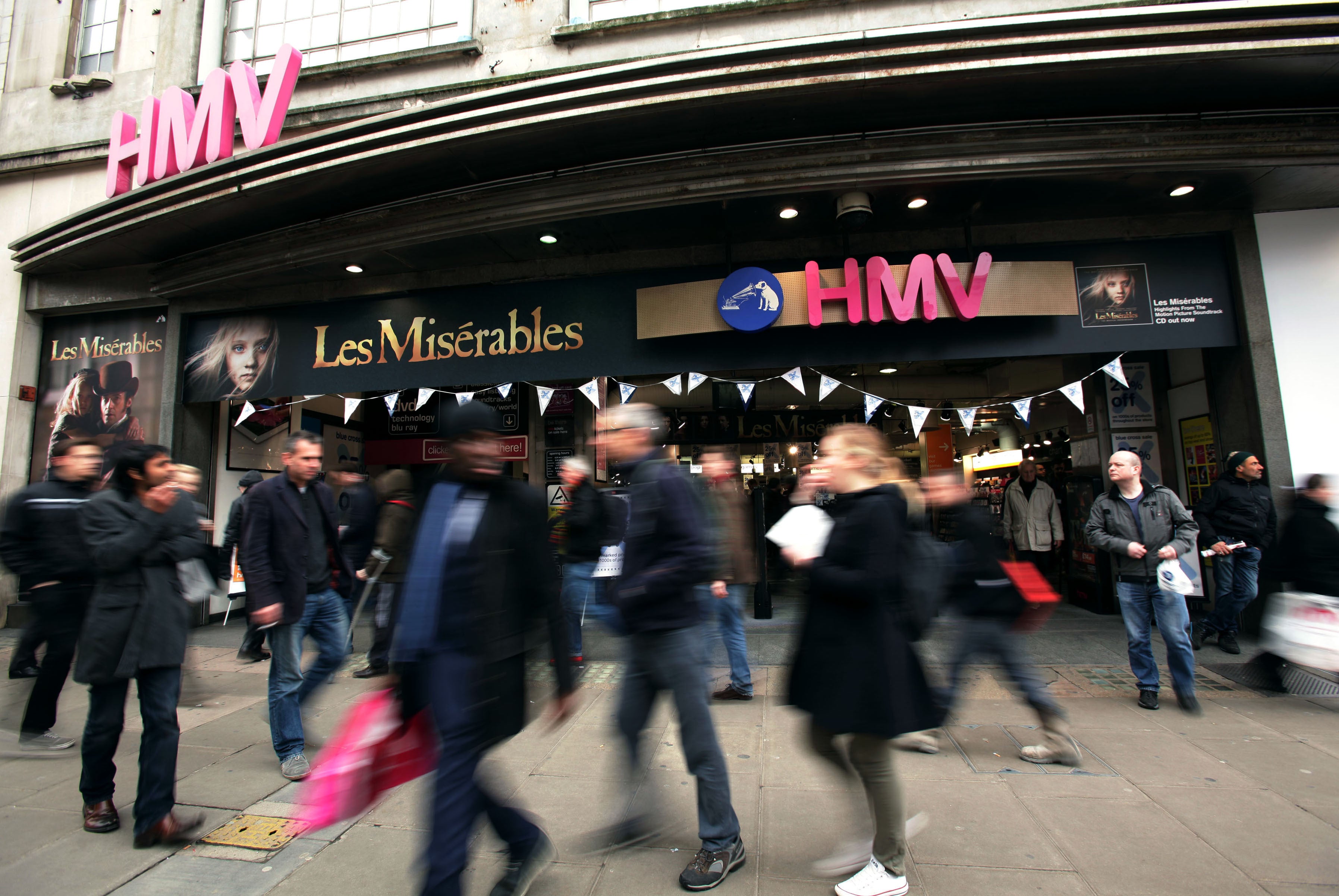An exterior view of the flagship HMV store before it closed in 2019 (PA)