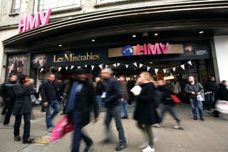 An exterior view of the flagship HMV store before it closed in 2019 (PA)