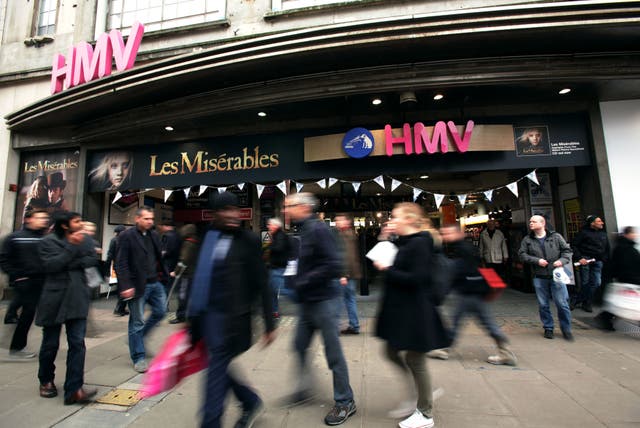 An exterior view of the flagship HMV store before it closed in 2019 (PA)