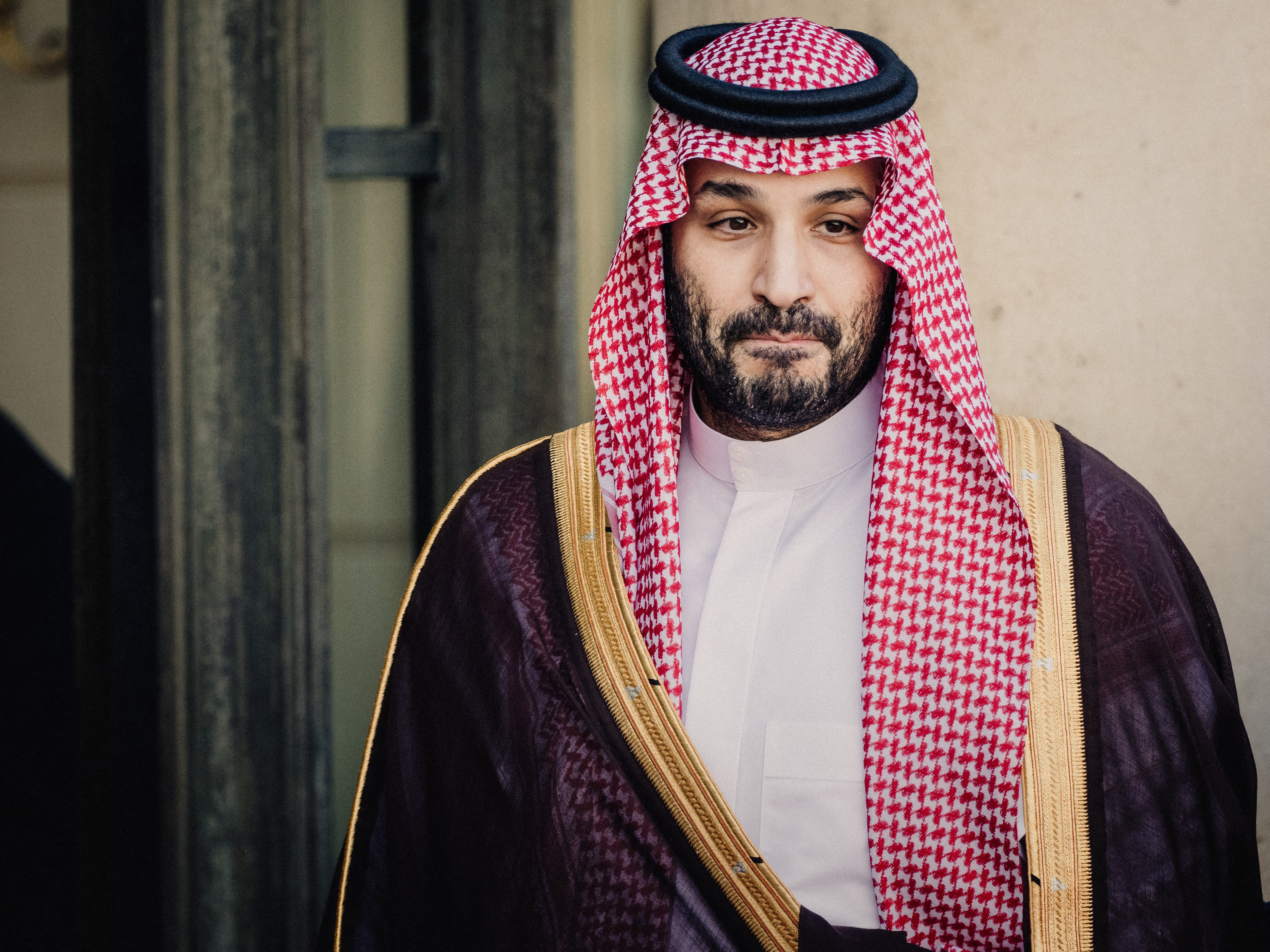 Portrait of Mohammed bin Salman bin Abdulaziz Al Saud Crown Prince and Prime Minister of Saudi Arabia on his arrival before a meeting with the President of the French Republic at the Elysee Presidential Palace in Paris France on August 24, 2026.