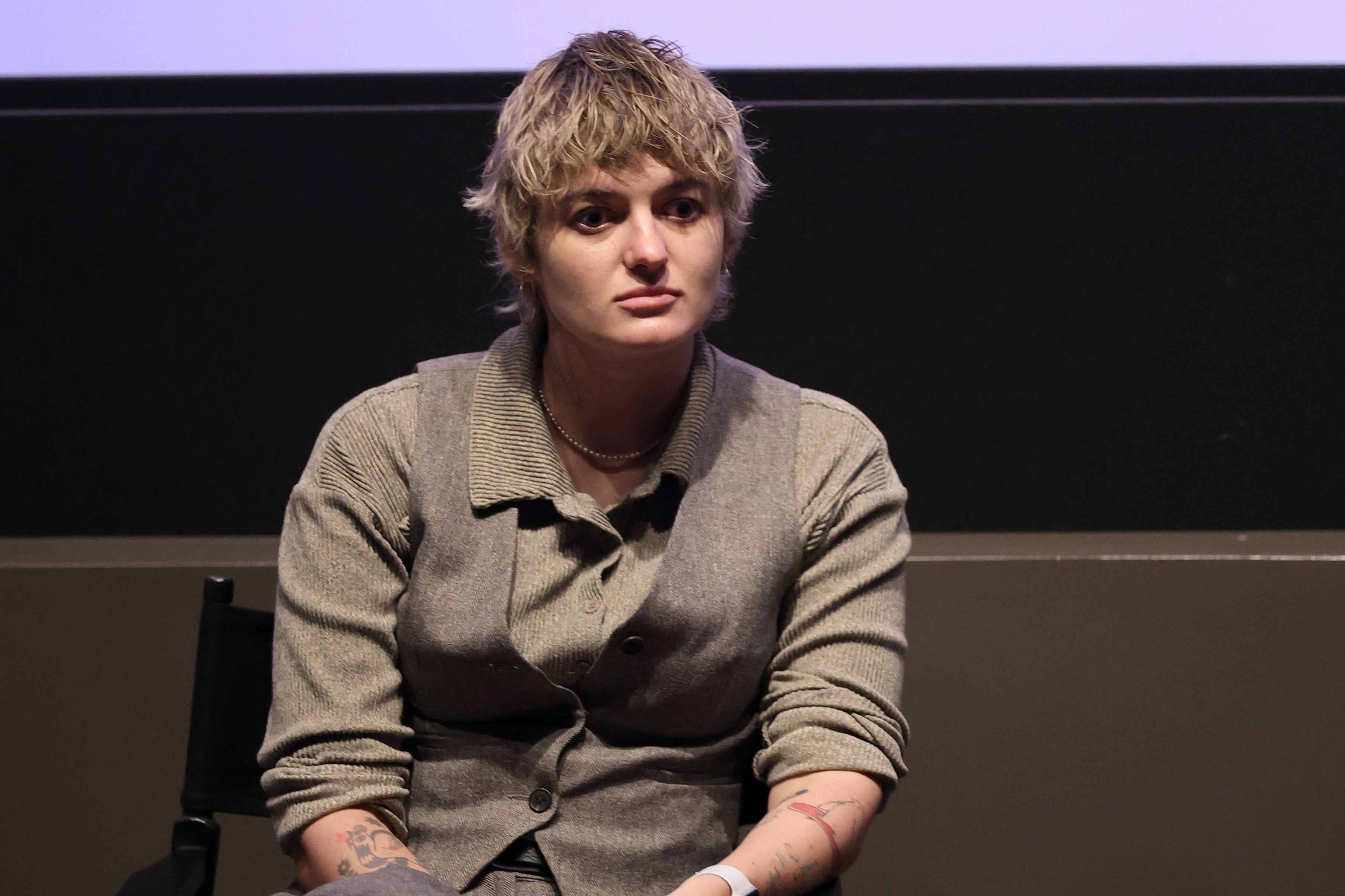 Alesya Marokhovskaya takes part in a Q&A following a screening of ‘My Undesirable Friends: Part II – Exile’ at the New York Film Festival