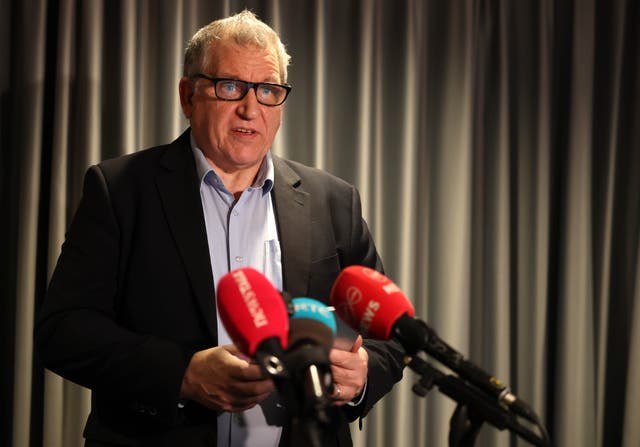 Australian construction engineer Robert Pether speaks to media at Dublin Airport on his return