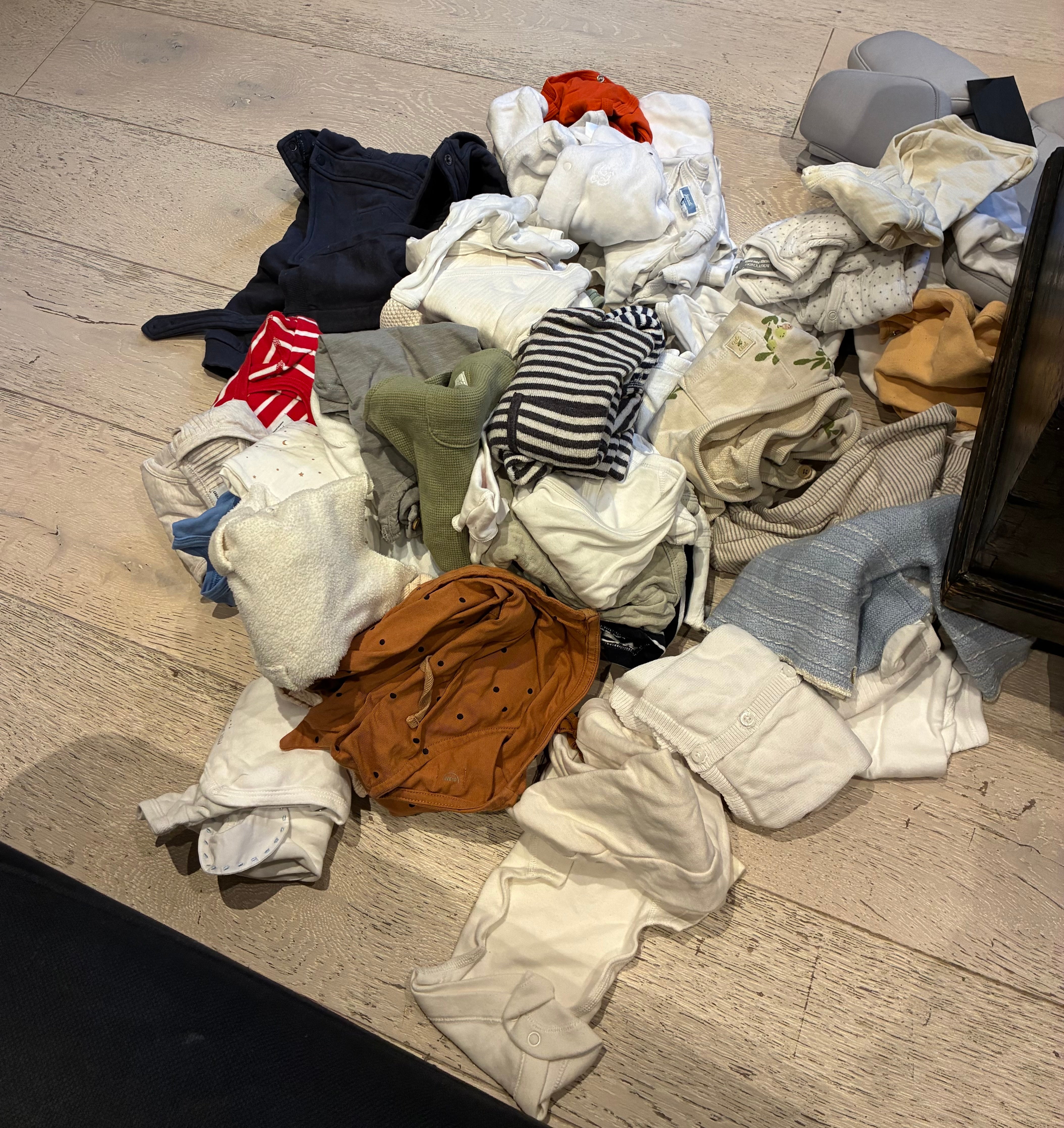 Radhika writes that any feelings of embarrassment around accepting a pile of clothes from colleagues quickly shift to gratitude