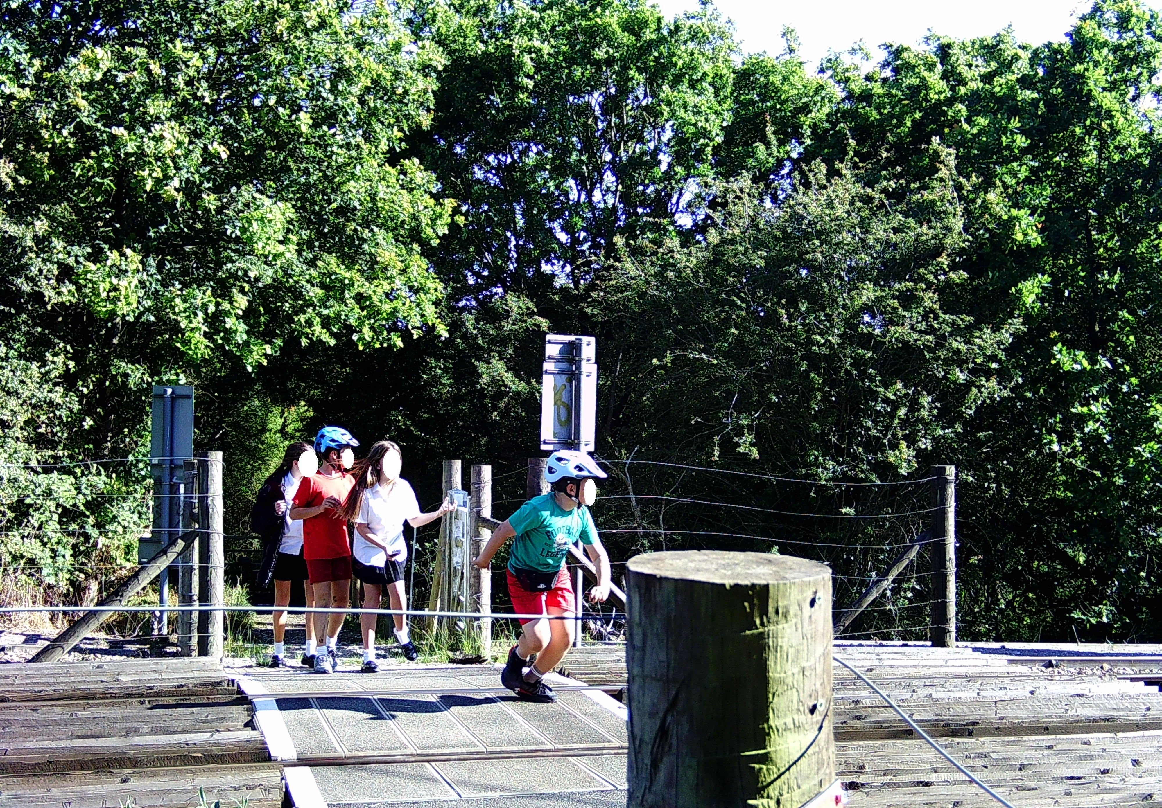 Young children were seen on camera playing games on the railway lines