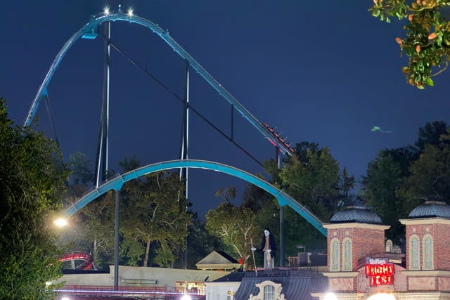 Operating at the venue for two decades, Goliath uses a sheer drop from 200 feet (61 meters) to reach top speeds of 70 mph (112 kph) ( AP )
