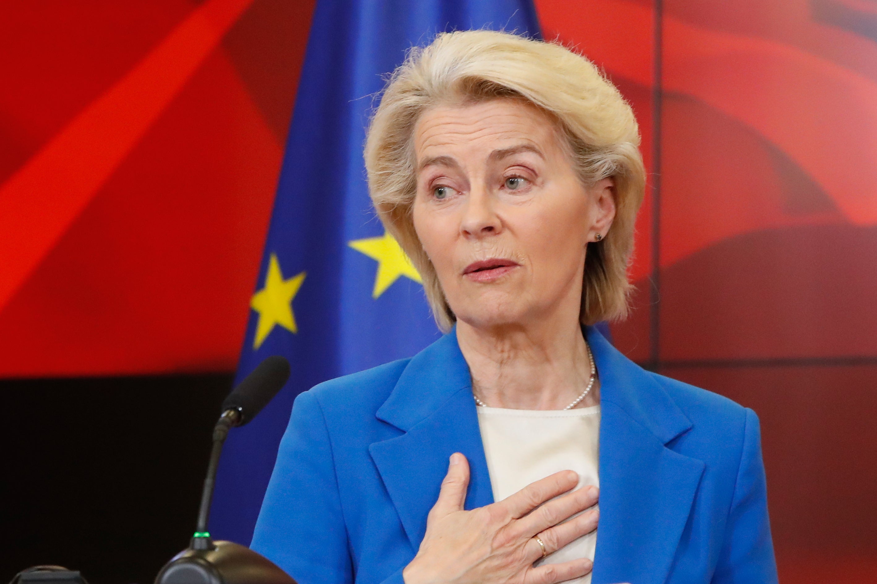 Ursula von der Leyen condemned the drone attacks on commercial vessels near Bulgaria's coast on Tuesday, calling for those responsible to face justice.