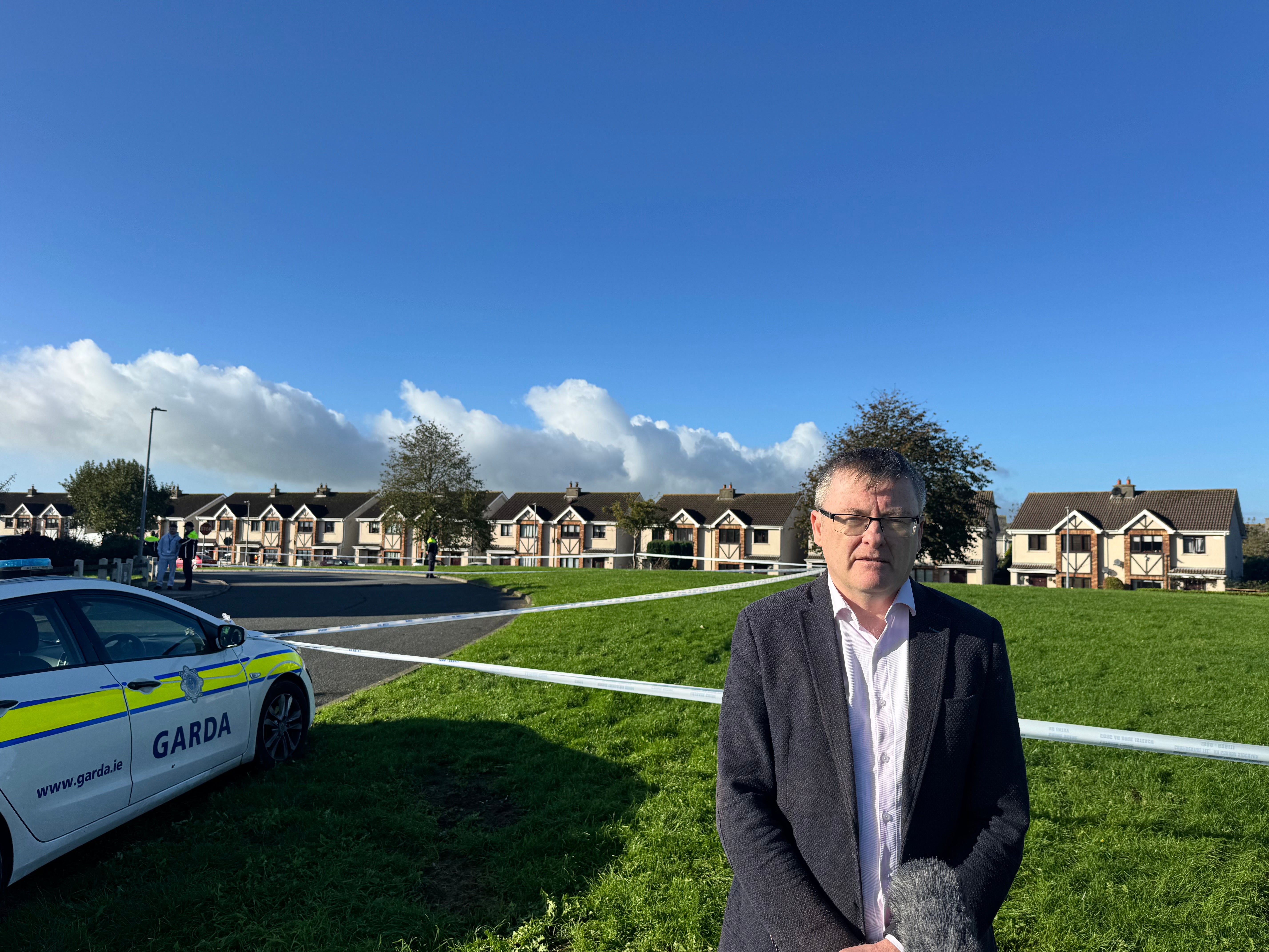 Sinn Féin TD for Waterford, David Cullinane speaking at the scene of an overnight fire in the Birchwood estate in Waterford City.