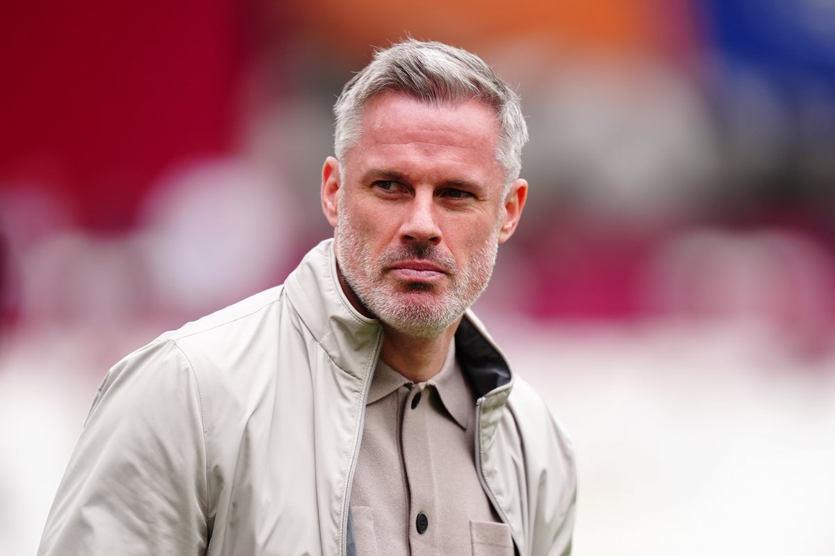 Jamie Carragher appearing as a football pundit during a television broadcast