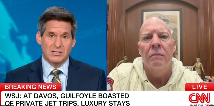 Former Trump donor Eric Deters (right) has vowed to sue U.S. ambassador to Greece Kimberly Guilfoyle after her legal team claimed the $100,000 she requested from him to pay off her American Express card was actually for unpaid fees he owed