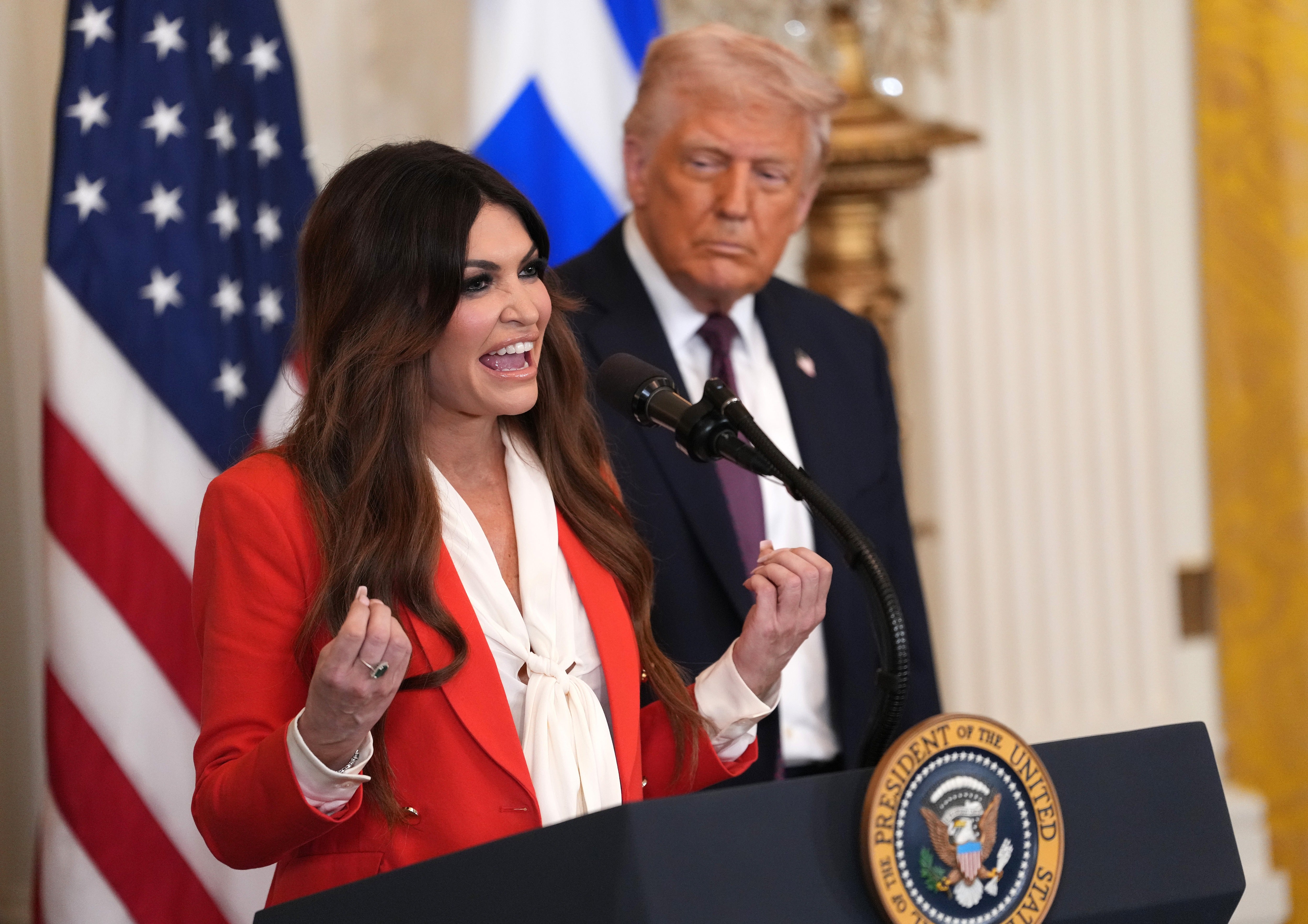 'She, I guess, dated my son a long time ago,' Trump said of Guilfoyle. 'She went to Greece; she was doing a good job, but we didn’t like what we were reading'