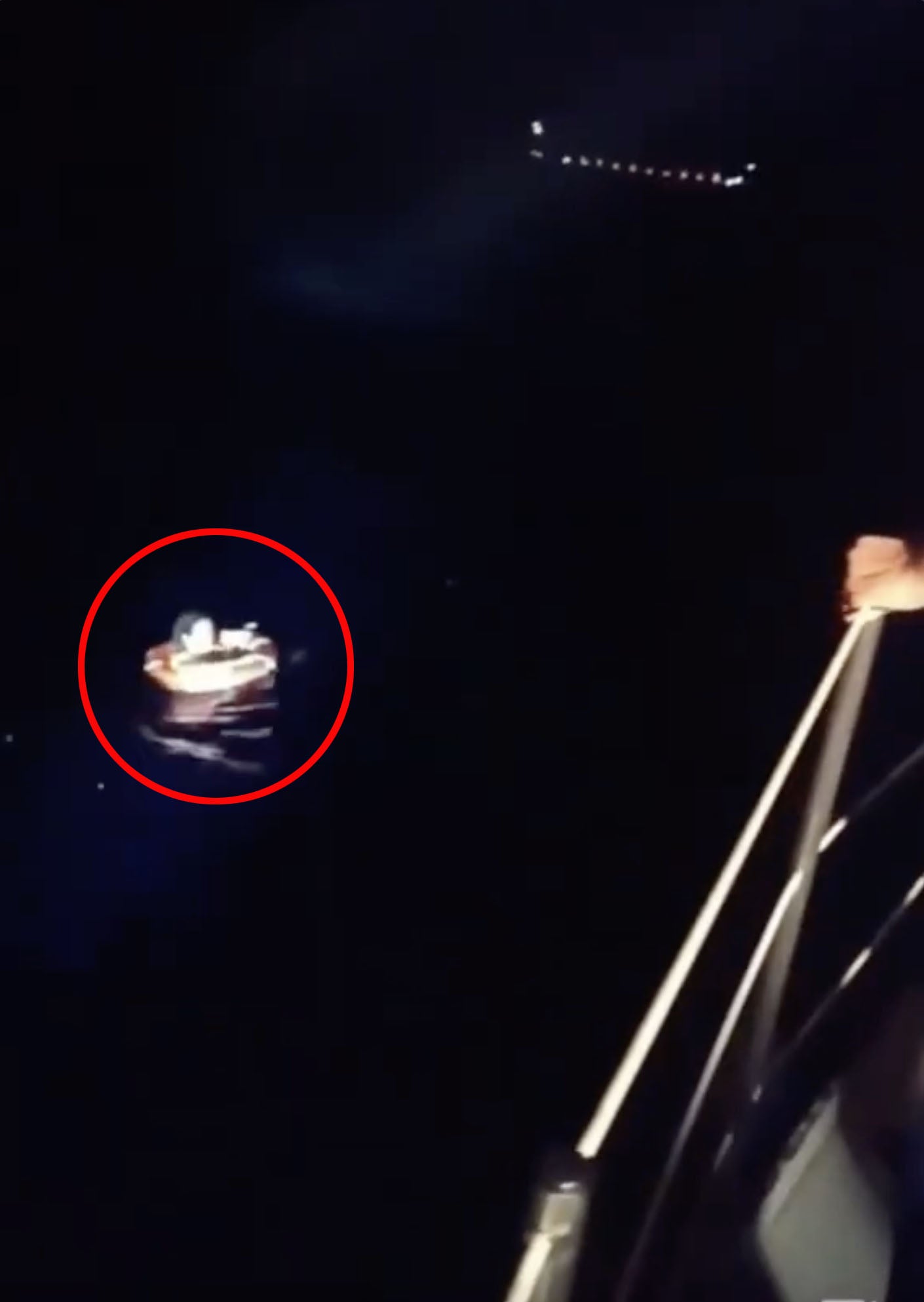 A video grab of the moment a woman was rescued alive after spending 20 hours at sea after jumping off a cruise ship