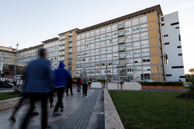 The pope is recovering at the Gemelli University Hospital in Rome