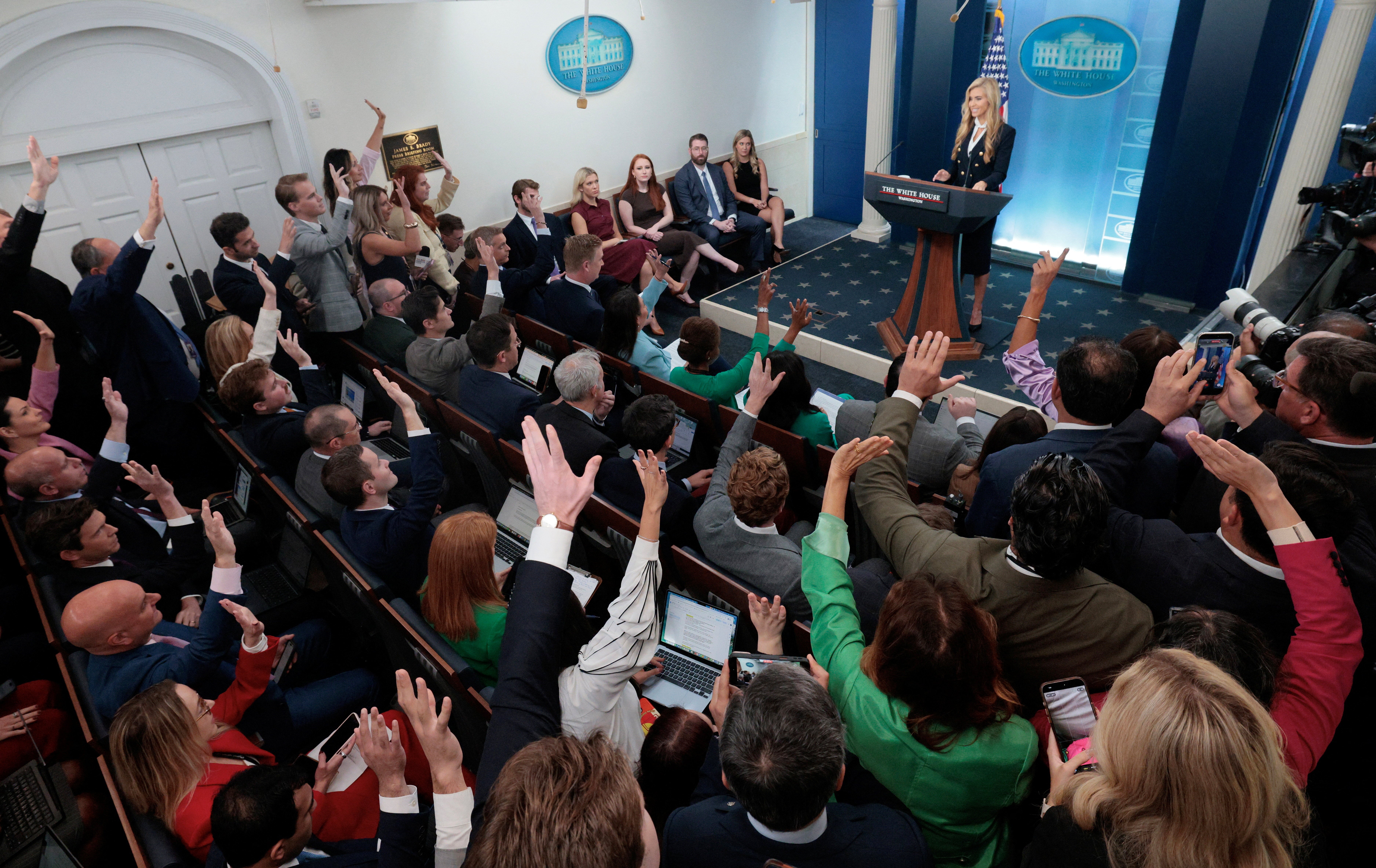 Zacharia, 41, began her Tuesday briefing by reading off prepared remarks in a halting manner