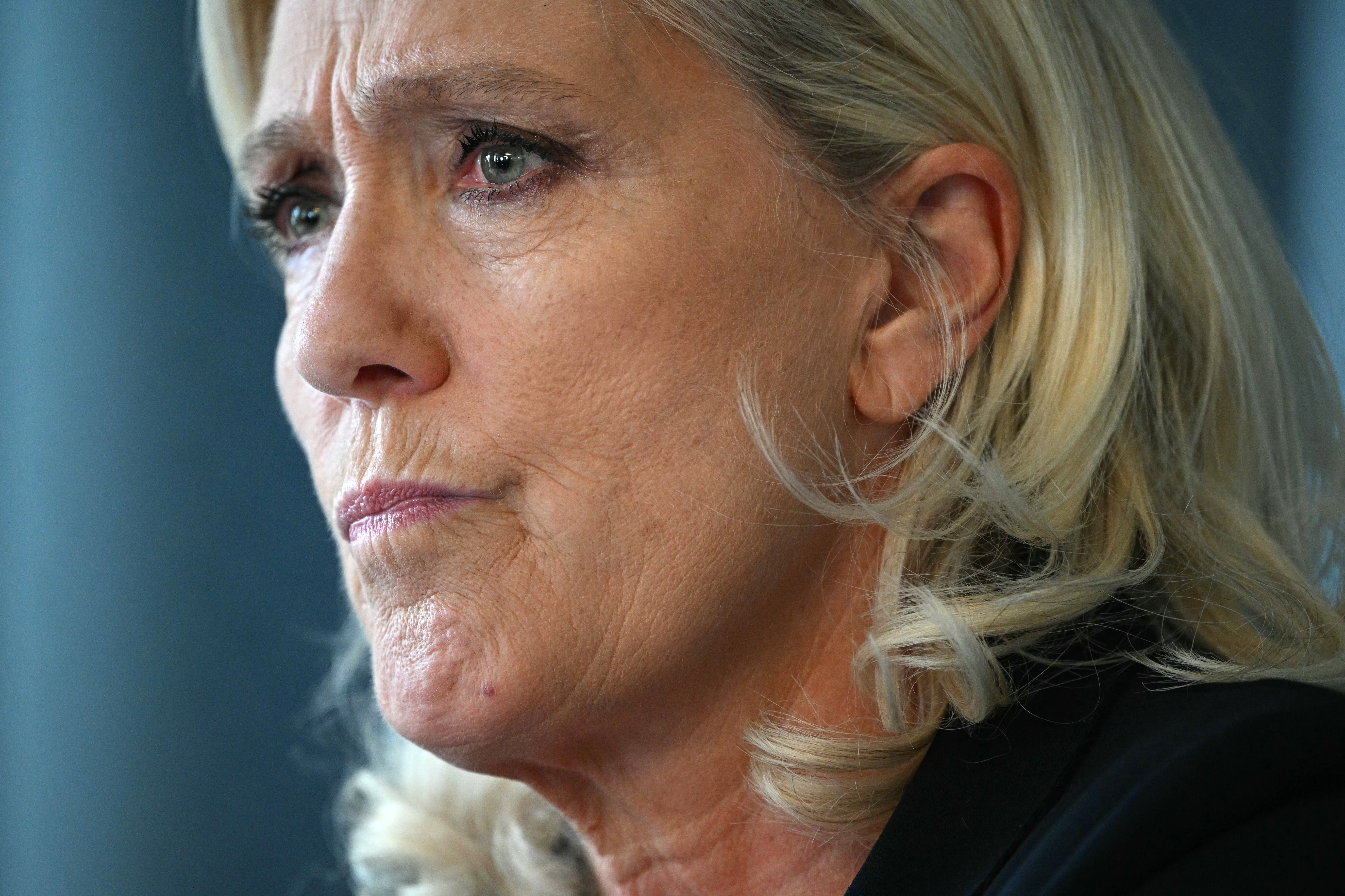 Far-right party Rassemblement National (RN) candidate in France's 2027 presidential election Marine Le Pen