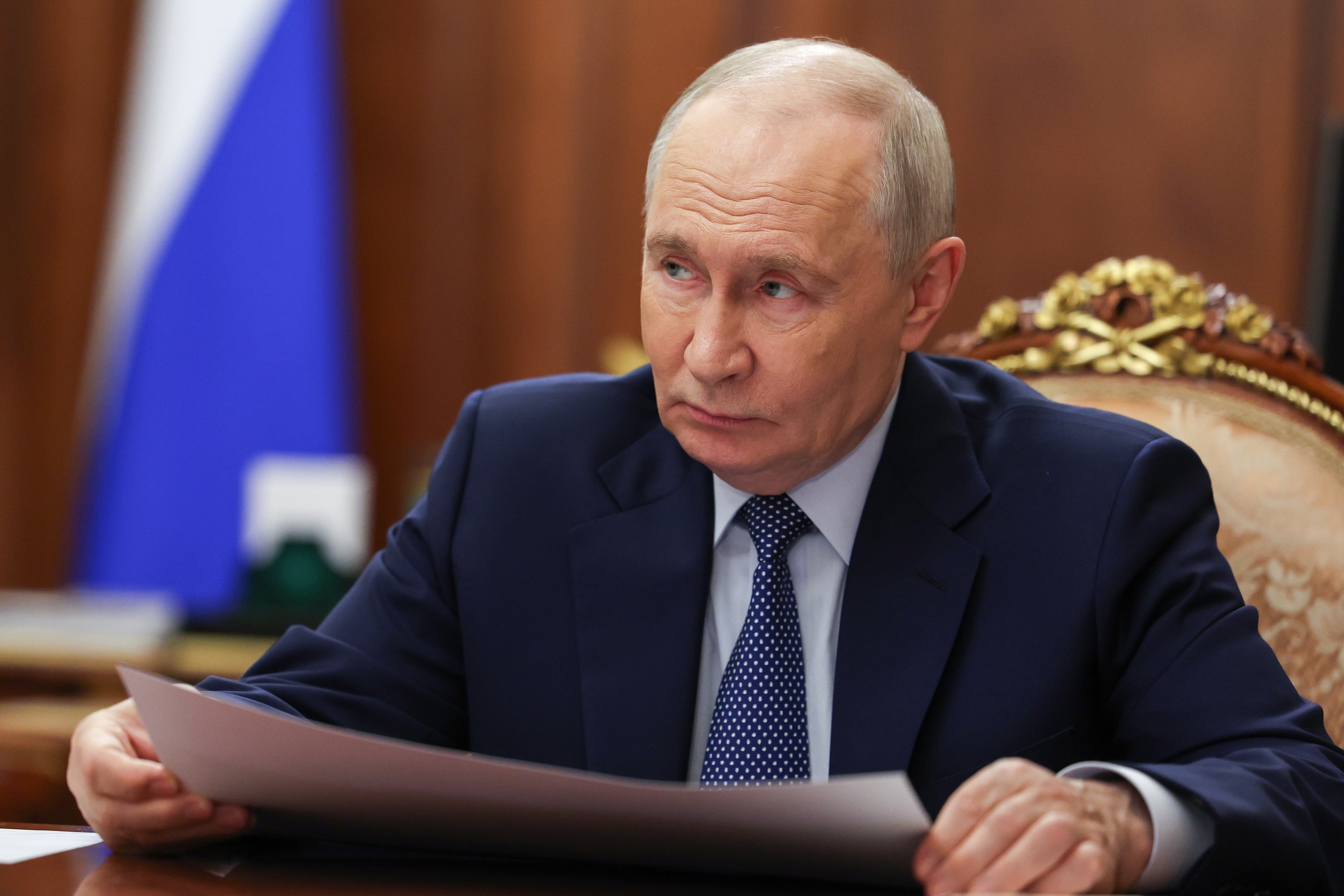Putin said peace would only be possible if Russia’s interests were considered (Mikhail Metzel/Sputnik via AP)