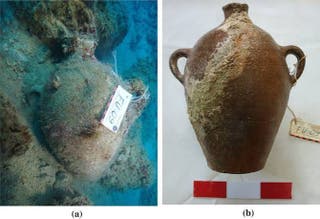 Amphora found in the shipwreck