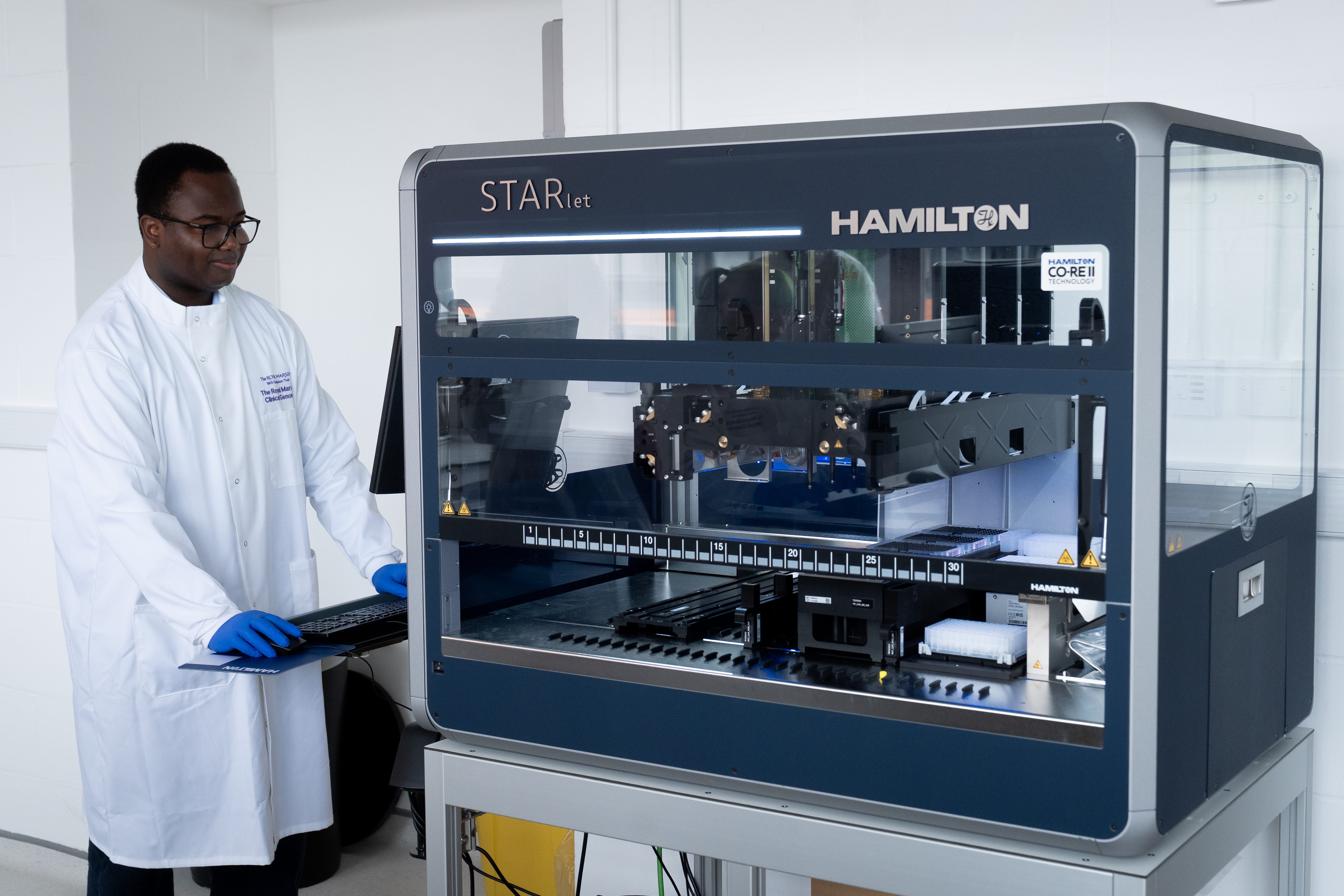 The Hamilton Microlab Star machine (Aaron Chown/PA)